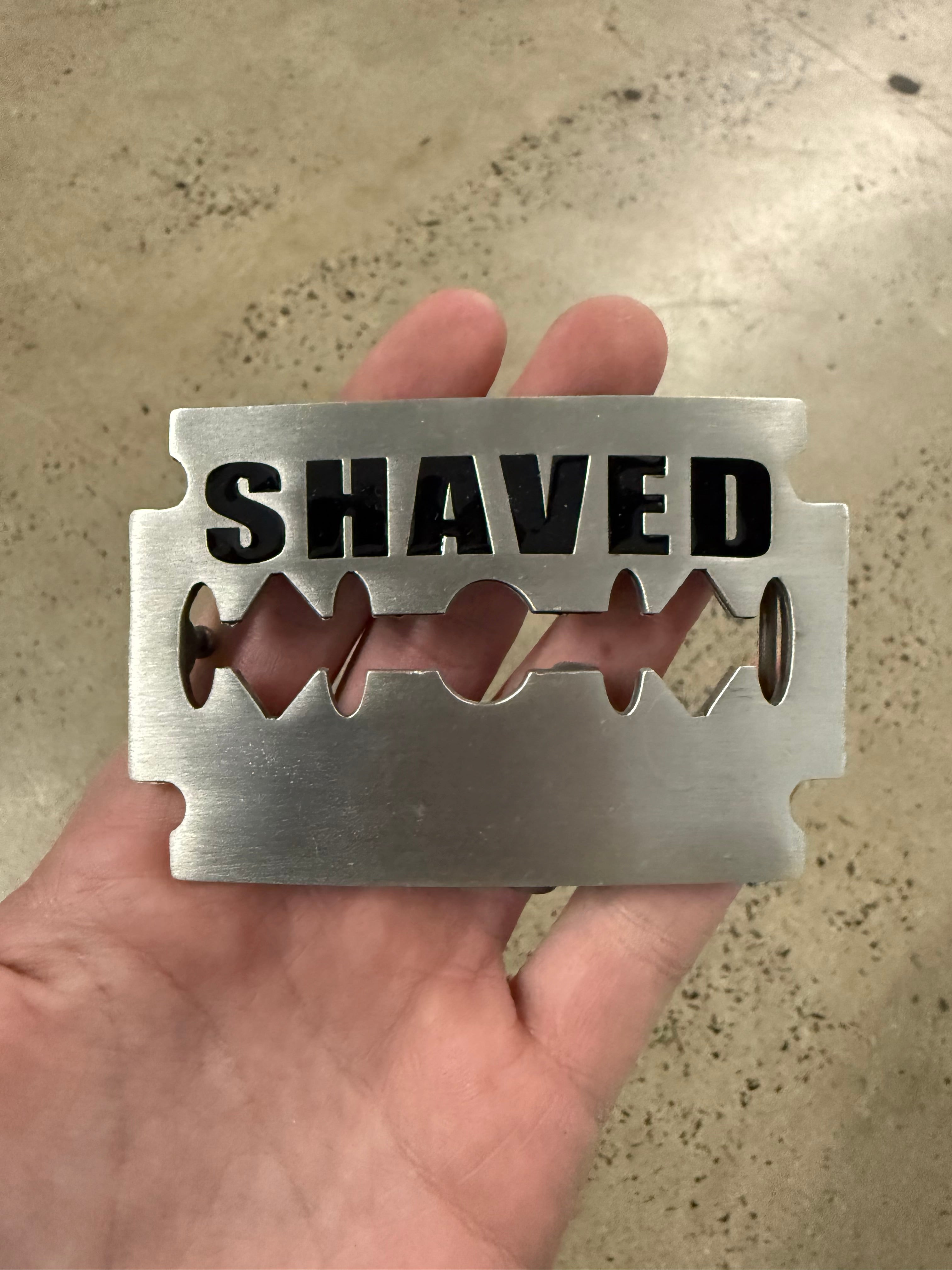 Y2K Shaved Razor Belt Buckle