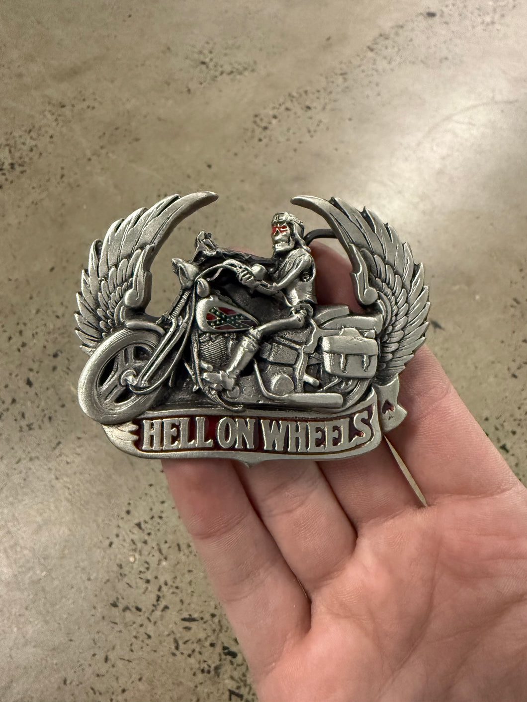 Vintage Hell on Wheels Belt Buckle