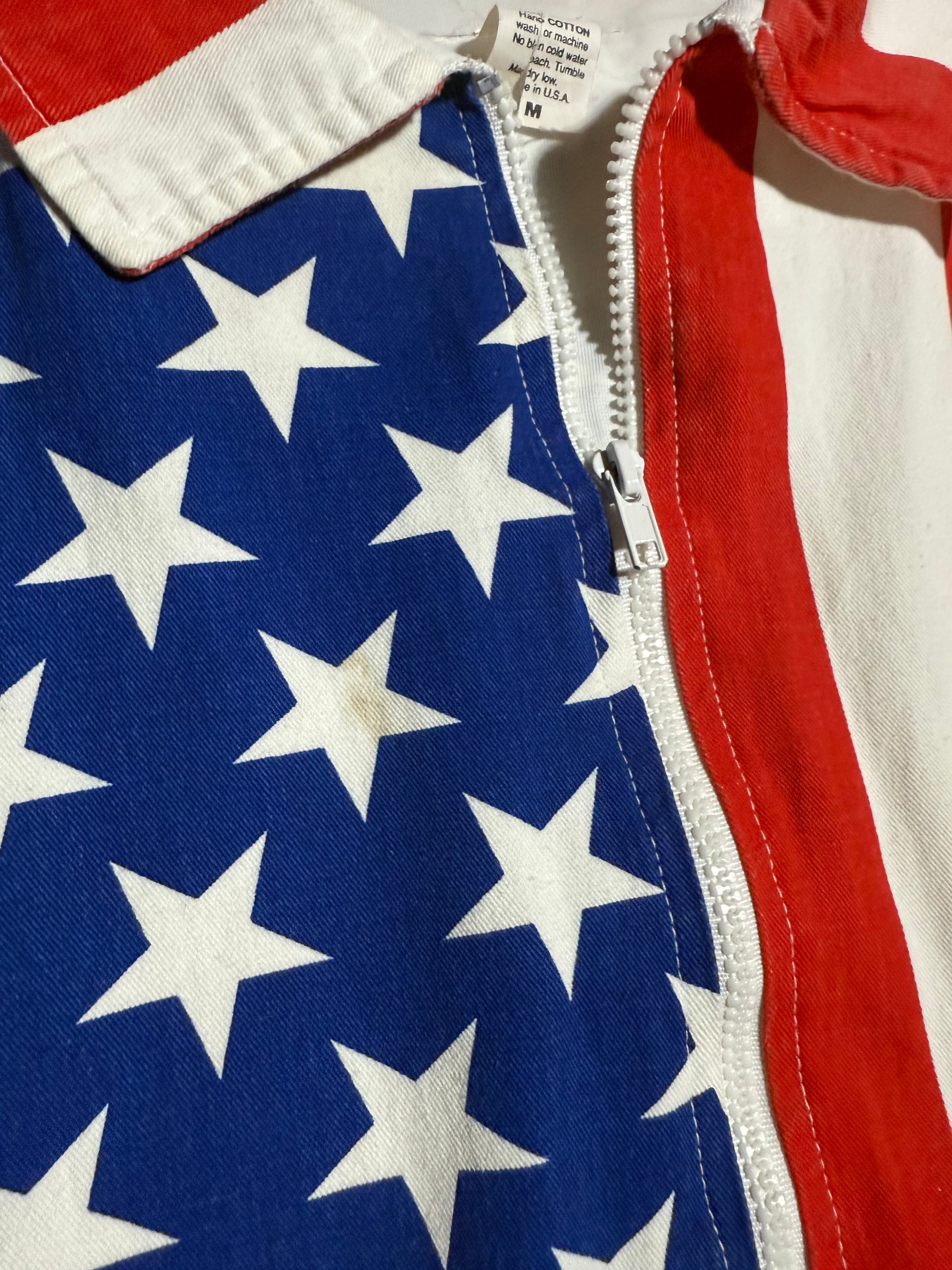 Vintage 90s Anheuser-Busch Beer American Flag Zip Up (M)