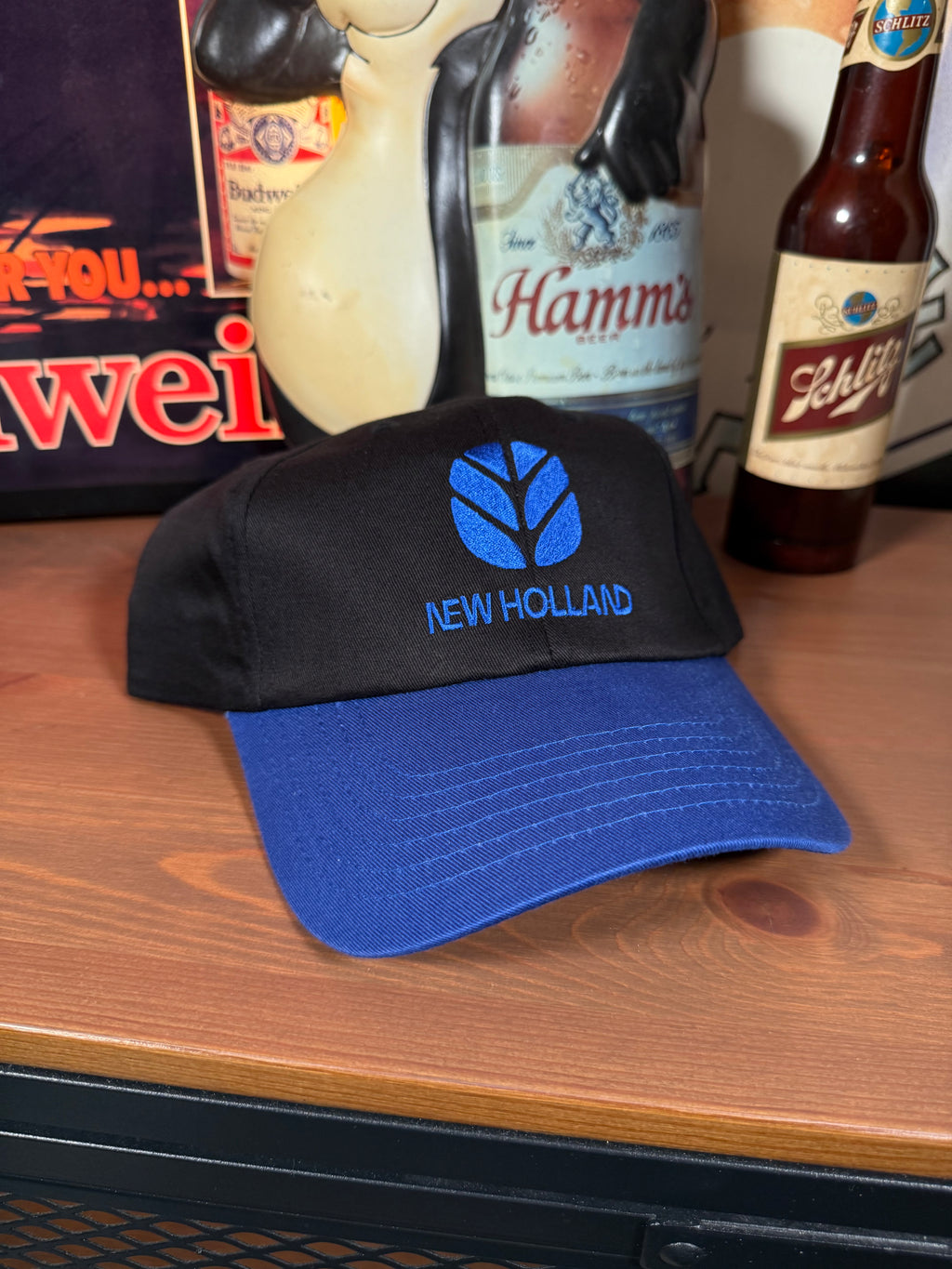 Vintage Y2K New Holland Blue and Black K Products Hat