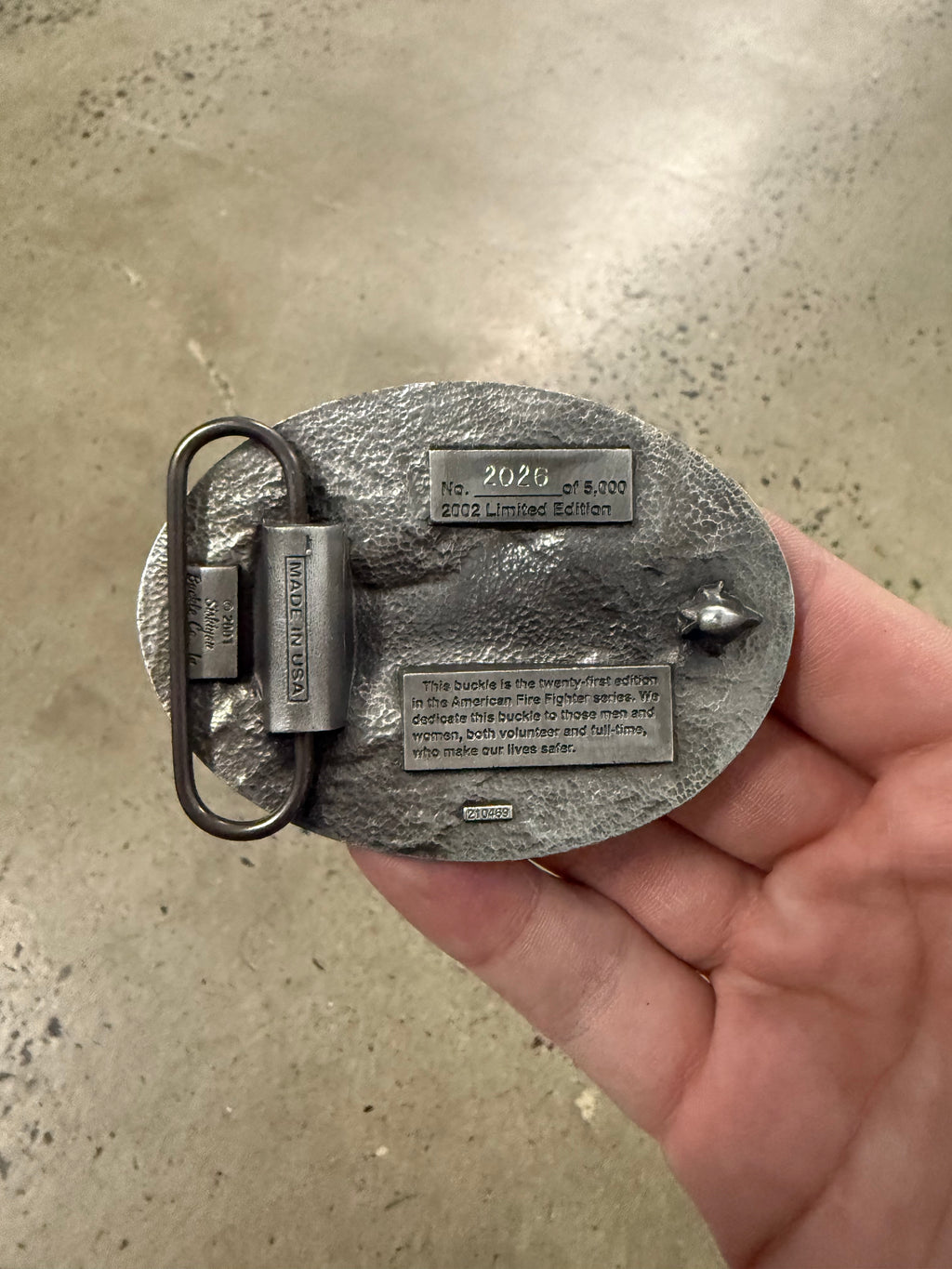 Vintage 2002 American Firefighter Belt Buckle