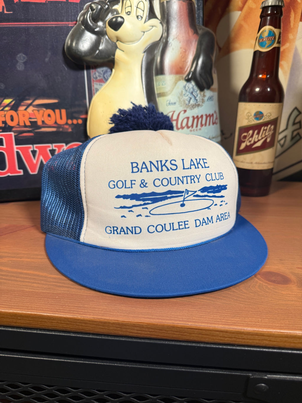 Vintage Banks Lake Golf and Country Club Short Brim Trucker Hat
