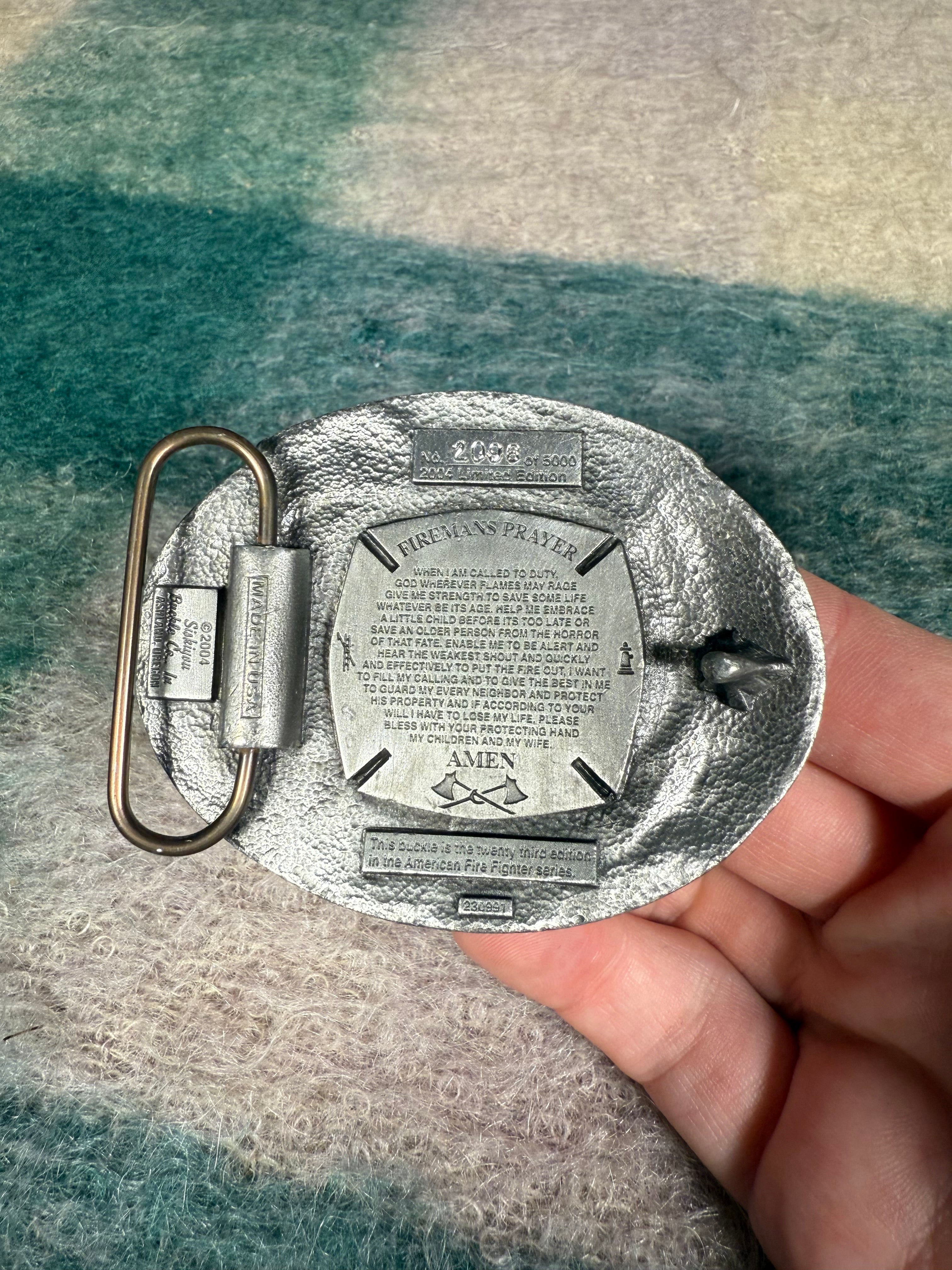 Vintage 2004 Firefighter Fighting Fires With Pride Belt Buckle