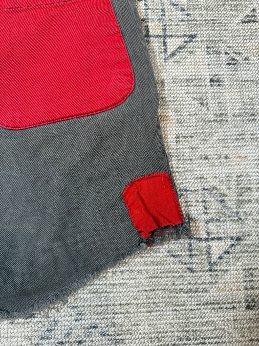 Vintage 70s Custom Red and Black Jean Shorts (36)