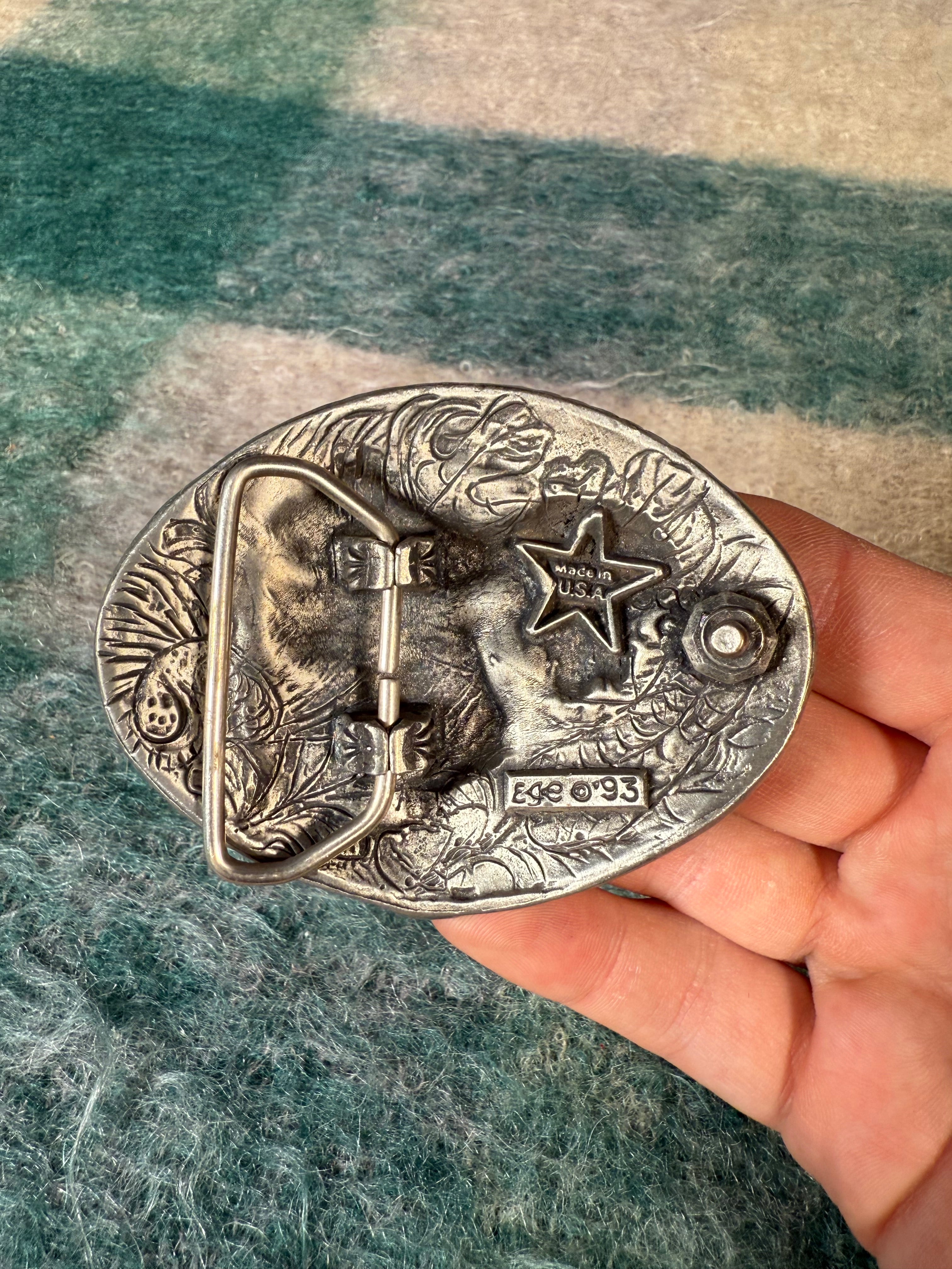 Vintage Cowboy Saddle Belt Buckle