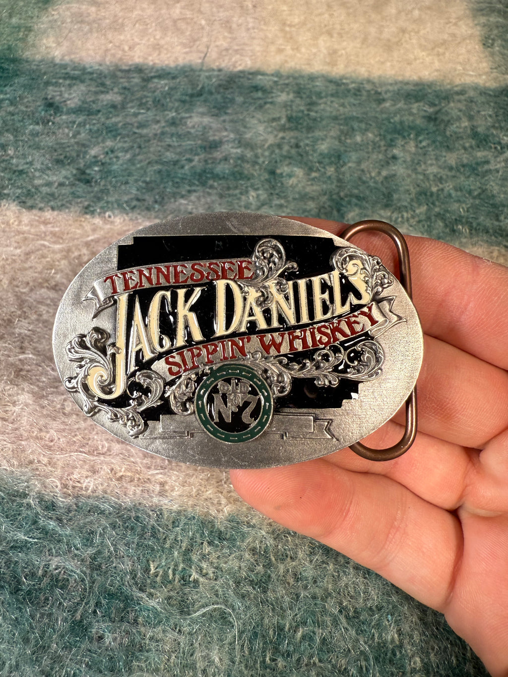 Vintage Jack Daniels Sippin Whiskey Belt Buckle
