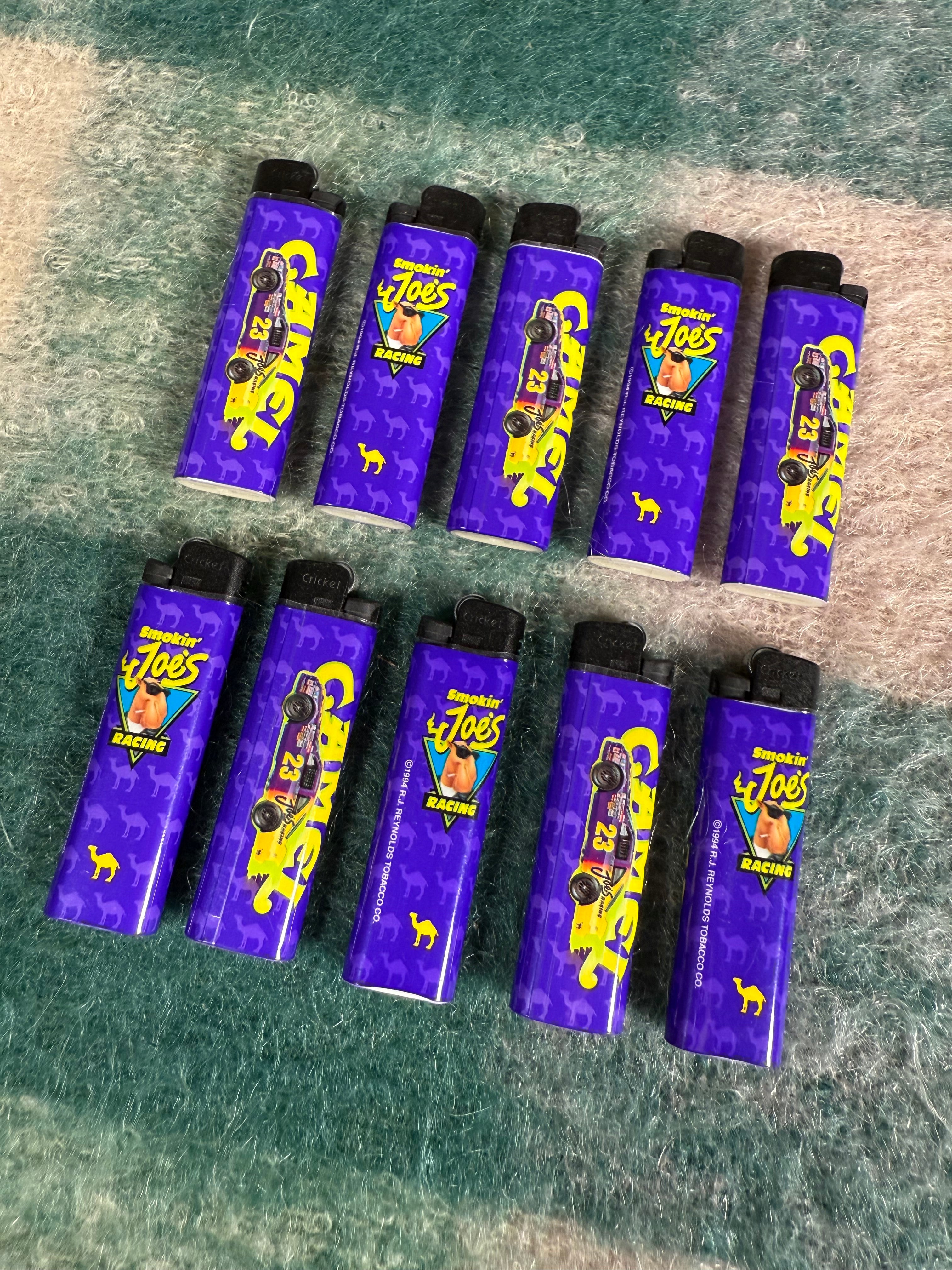Lot of 10 Camel Cigs Racing Lighters (Need Fluid/Dont Light)