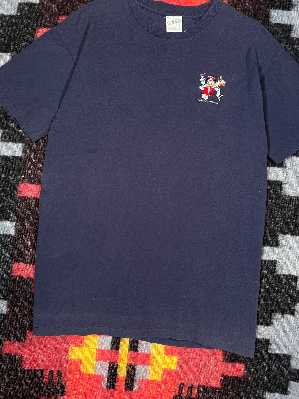 Vintage Flintstones Wacky Racing Embroidered T-Shirt (L)