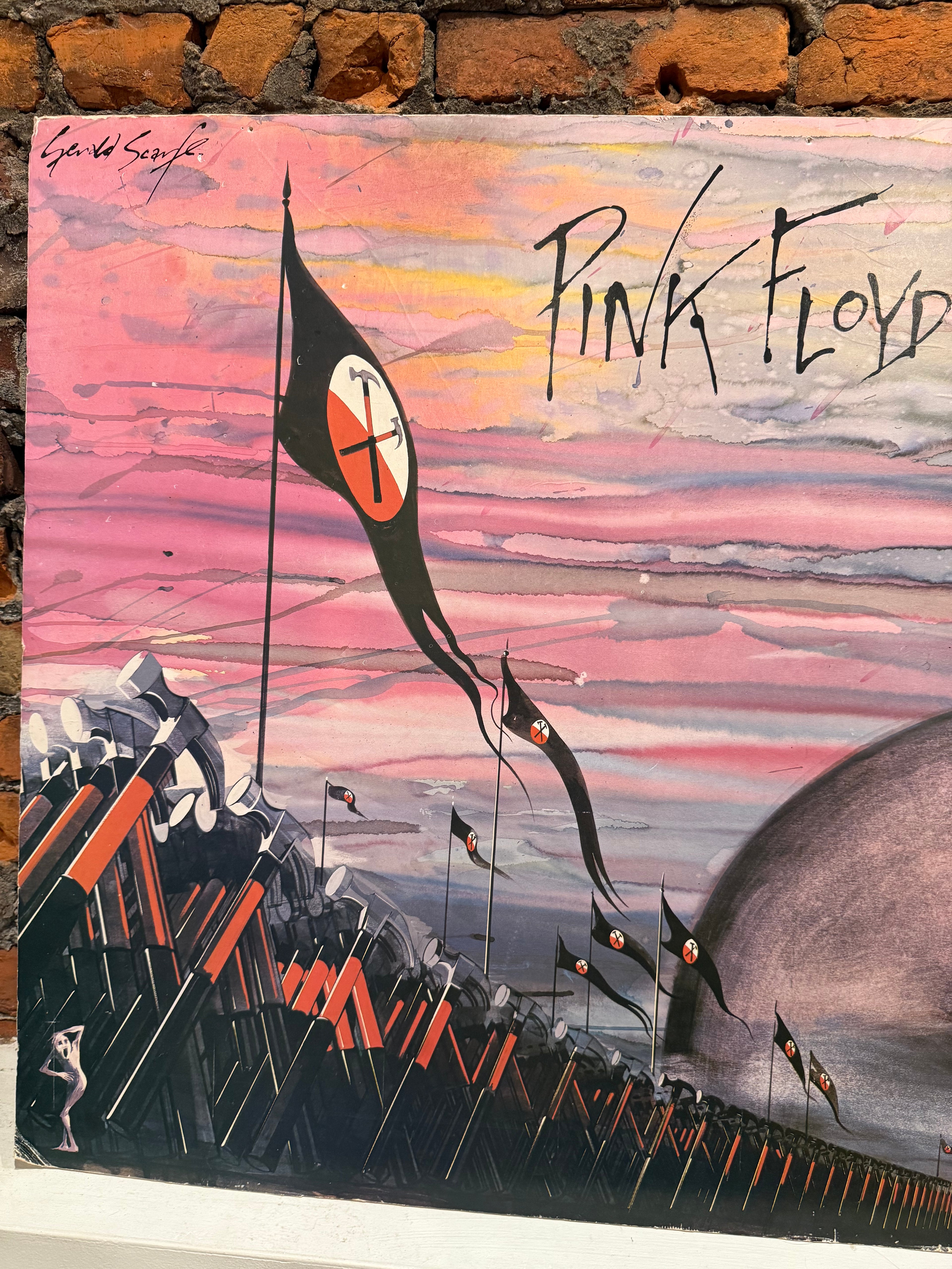 Vintage Pink Floyd The Wall Cardboard Record Store Display (38x27)