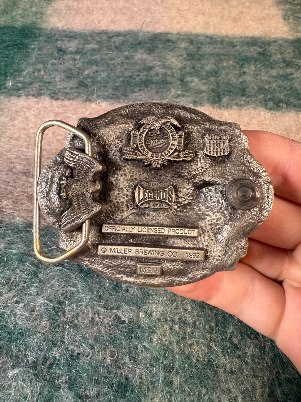 Vintage Buy That Man A Miller High Life Football Belt Buckle