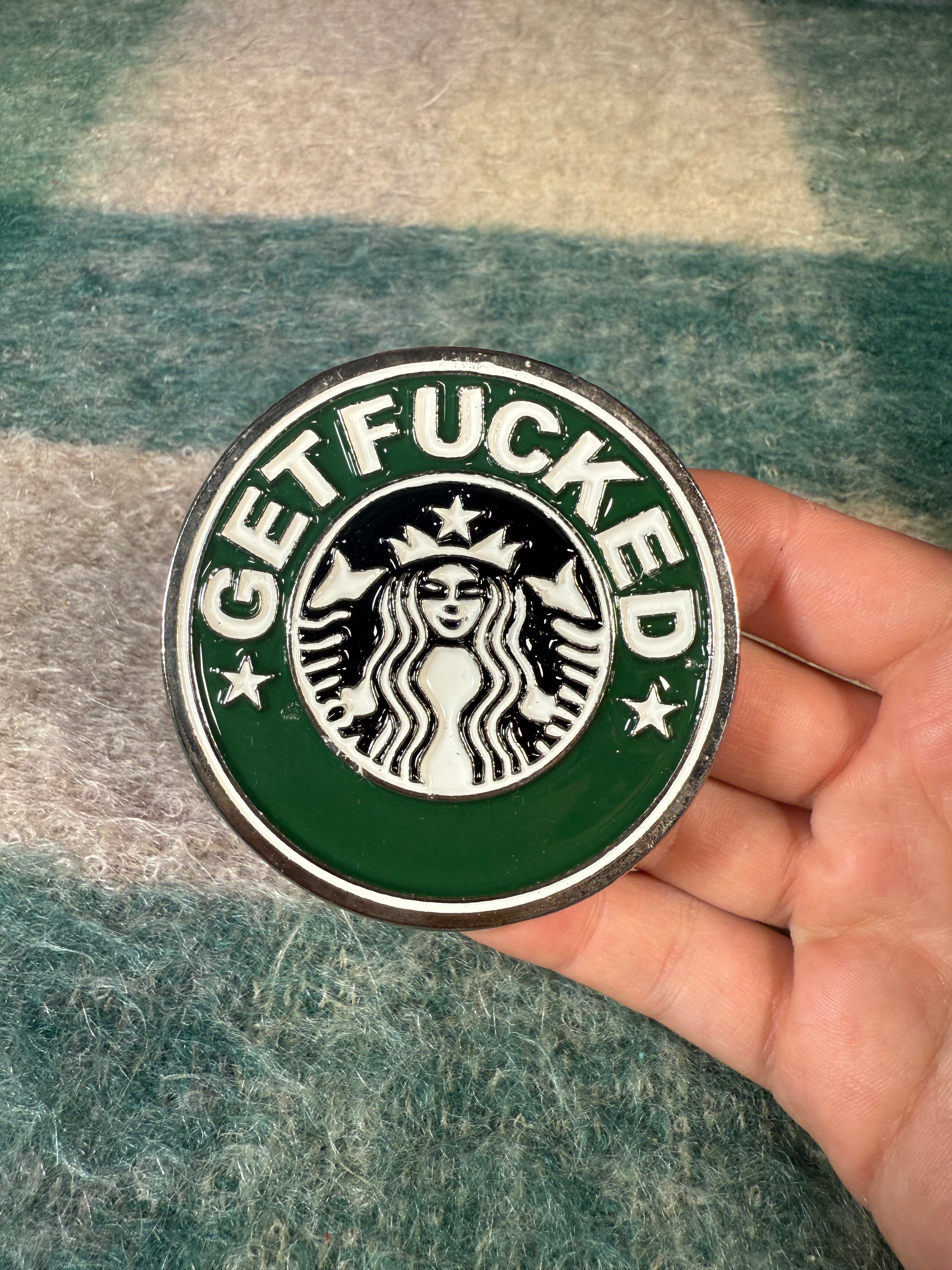 Vintage 2000s Get Fucked Parody Belt Buckle