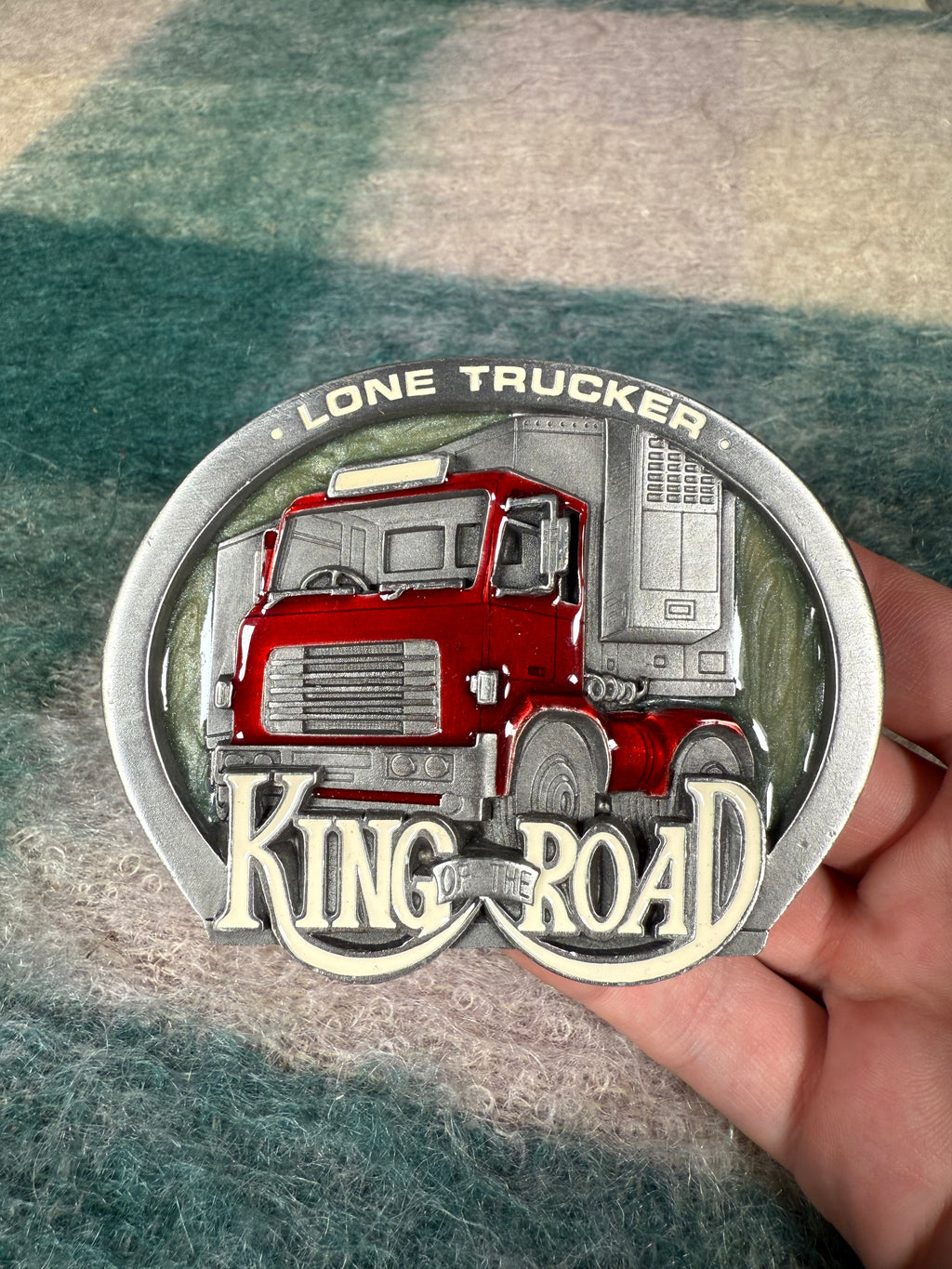 Vintage King of the Road Lone Trucker Belt Buckle