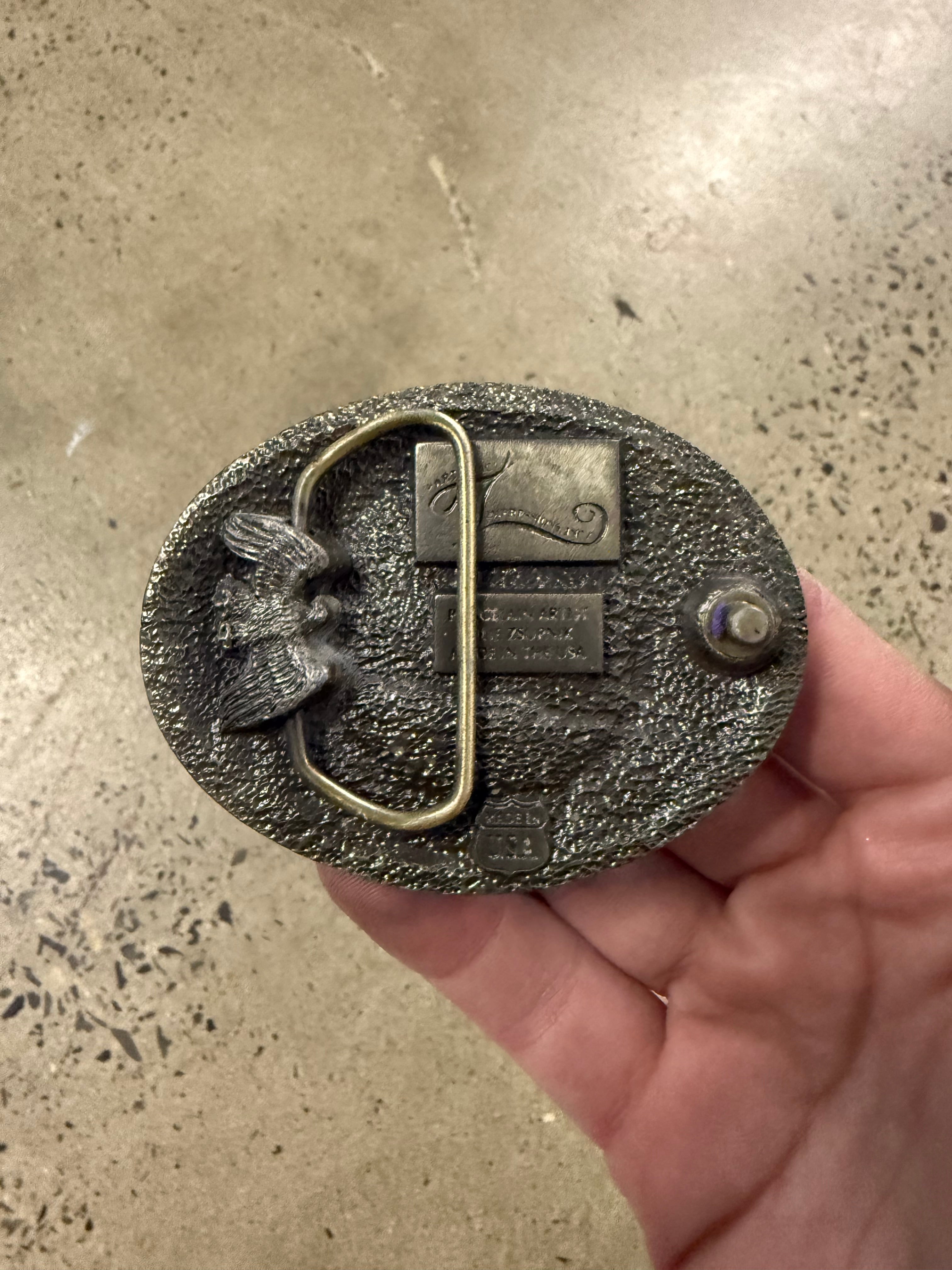 Vintage Bald Eagle Circle Belt Buckle