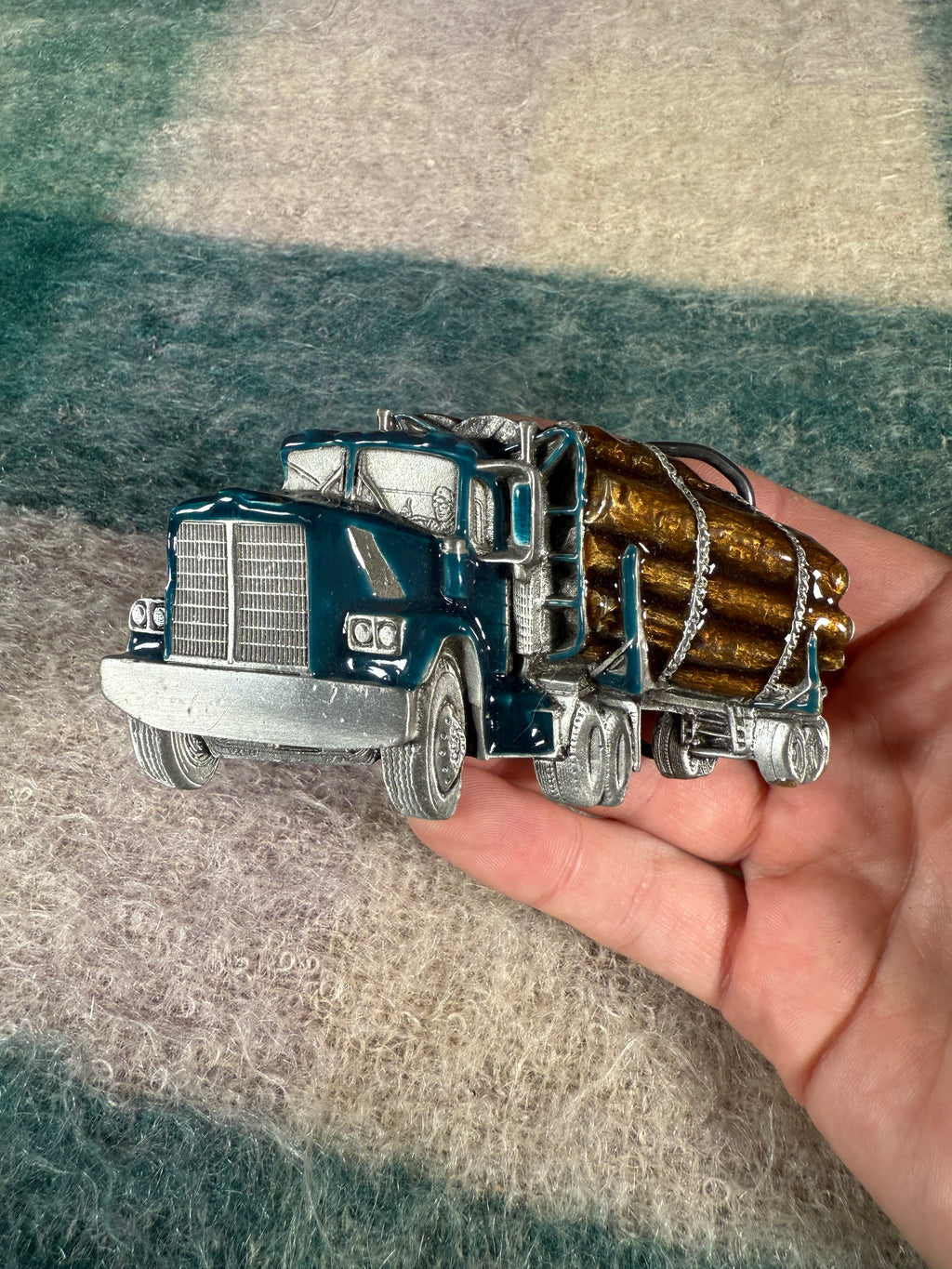 Vintage Logger Truck 3D Belt Buckle
