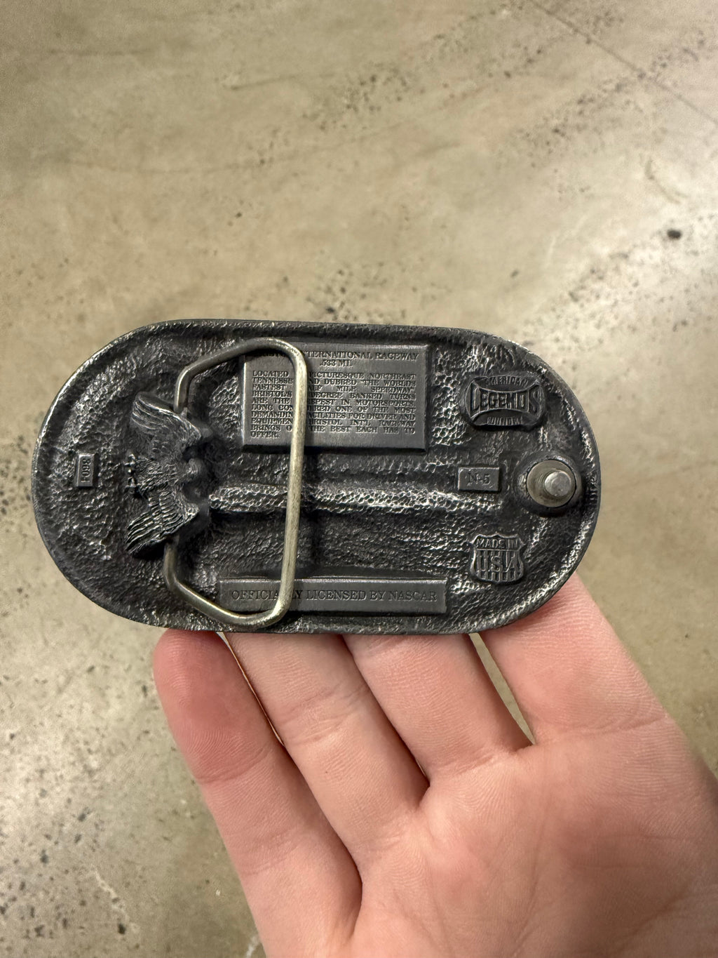 Vintage Bristol International Speedway Nascar Belt Buckle