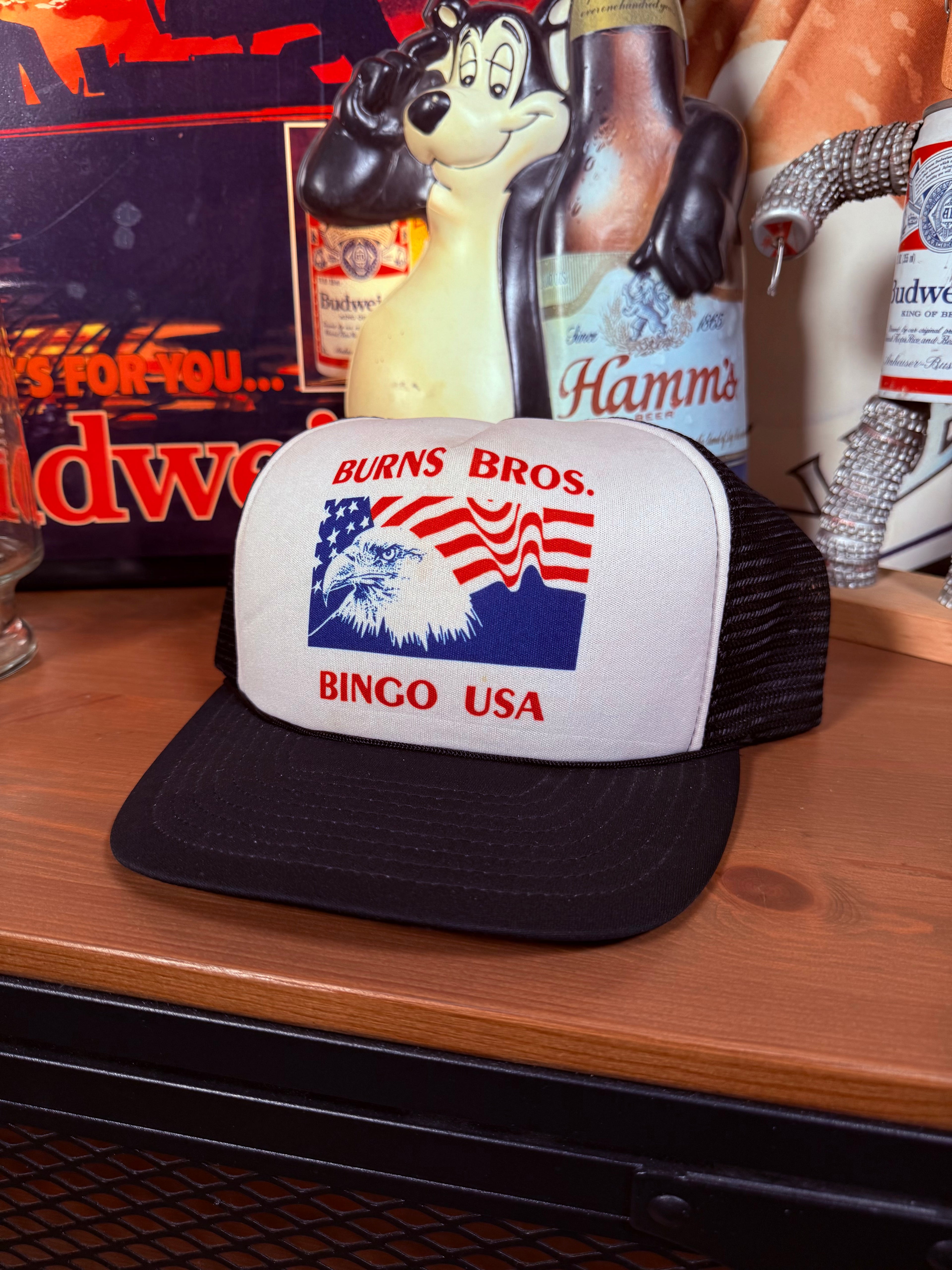 Vintage Burns Bros Bingo Eagle Trucker Hat