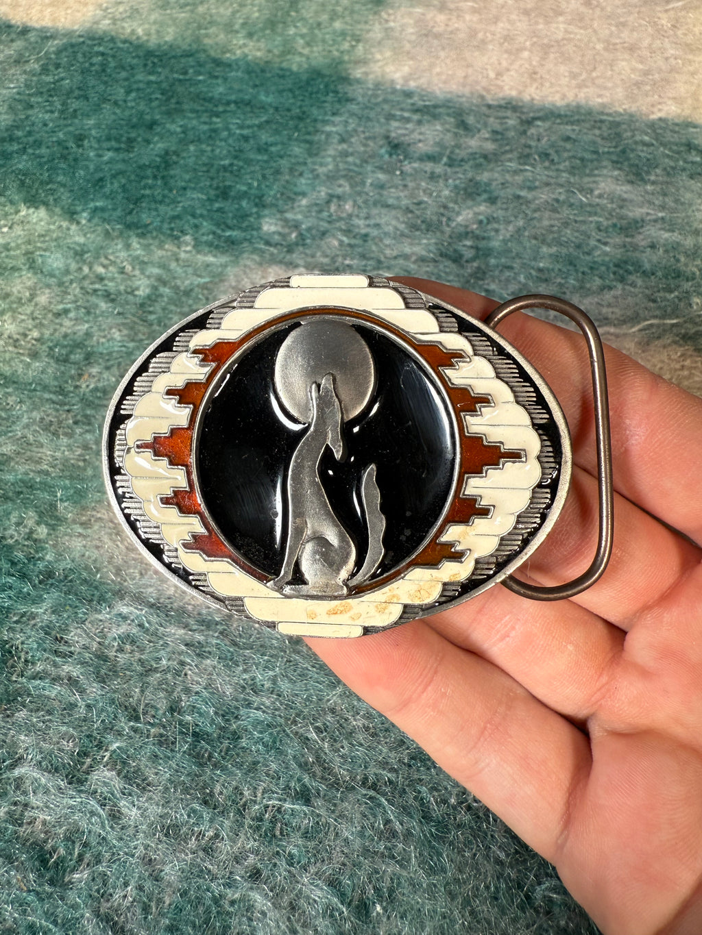 Vintage Howling Wolf Western Belt Buckle