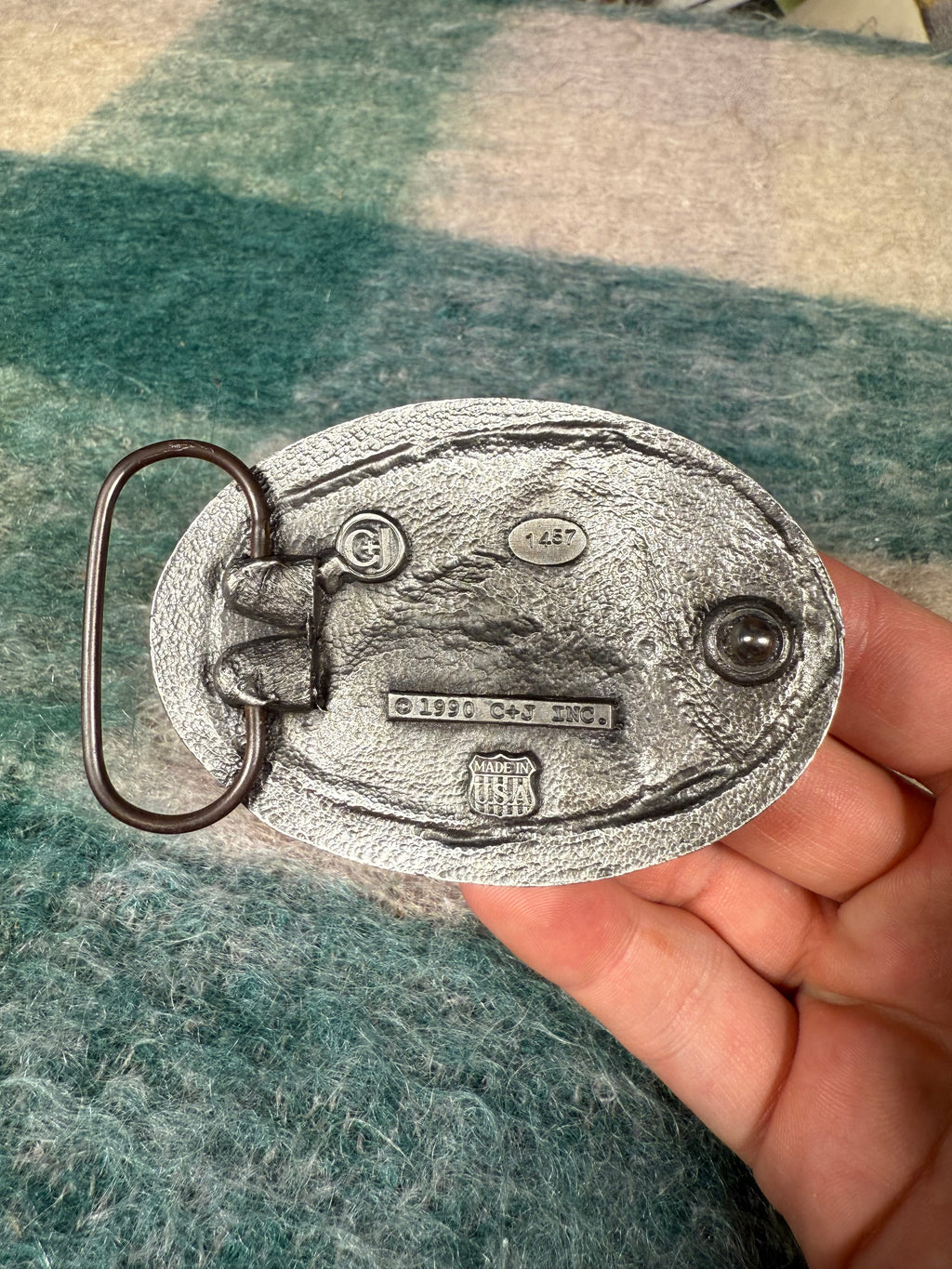 Vintage Horse Blue Belt Buckle