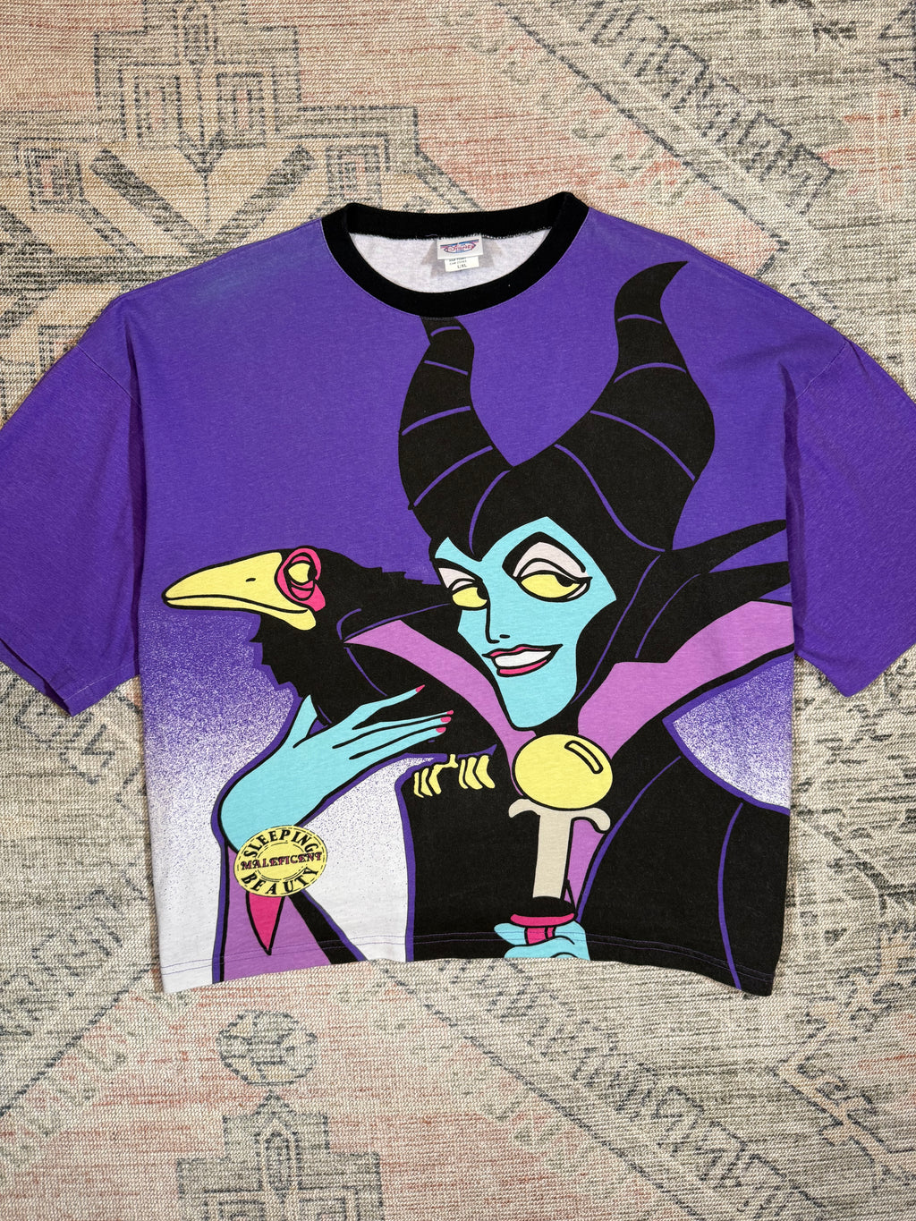 Vintage 90s Maleficent Disney Big Print Shirt (L/XL)