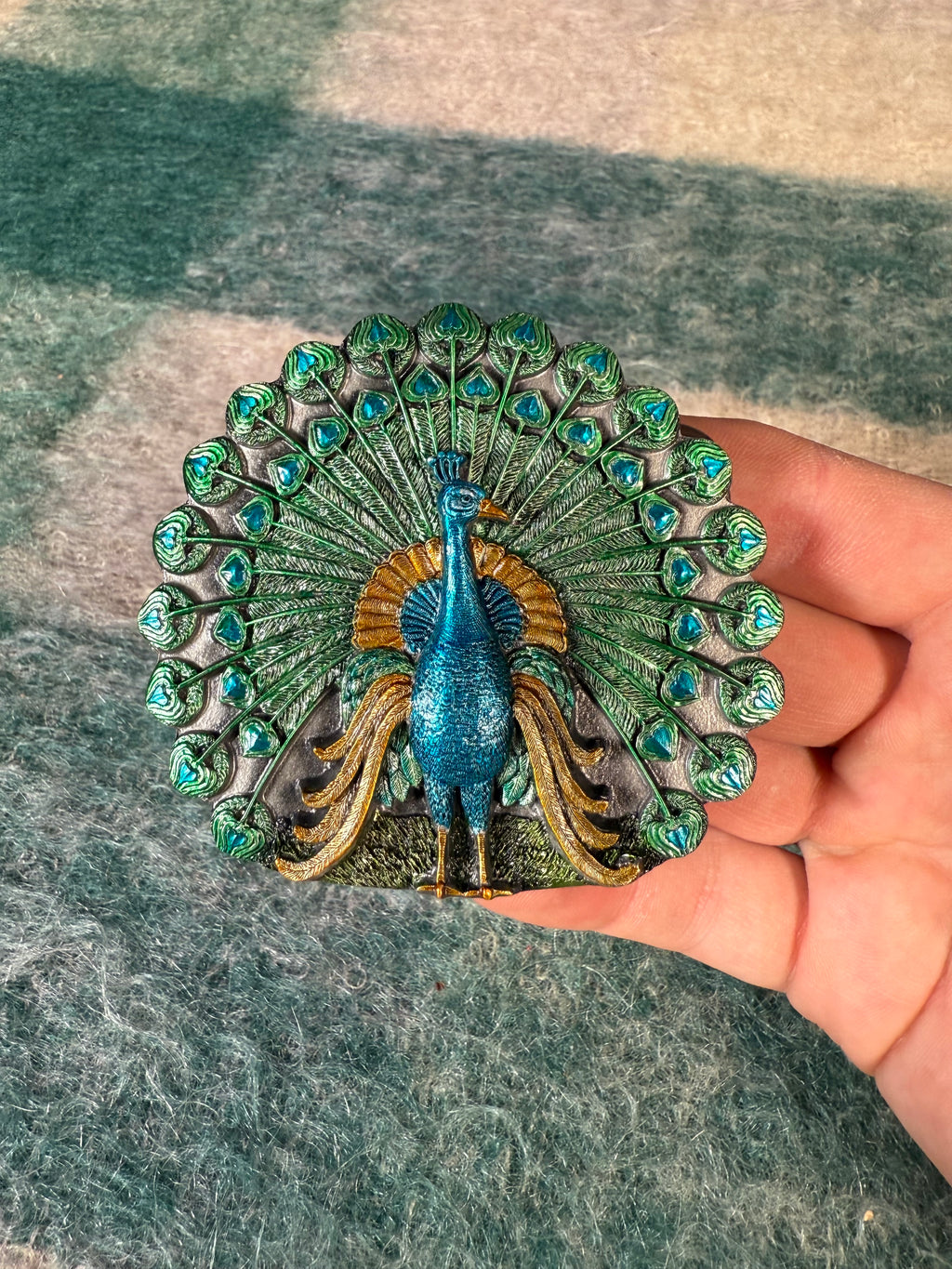 Vintage Peacock Belt Buckle
