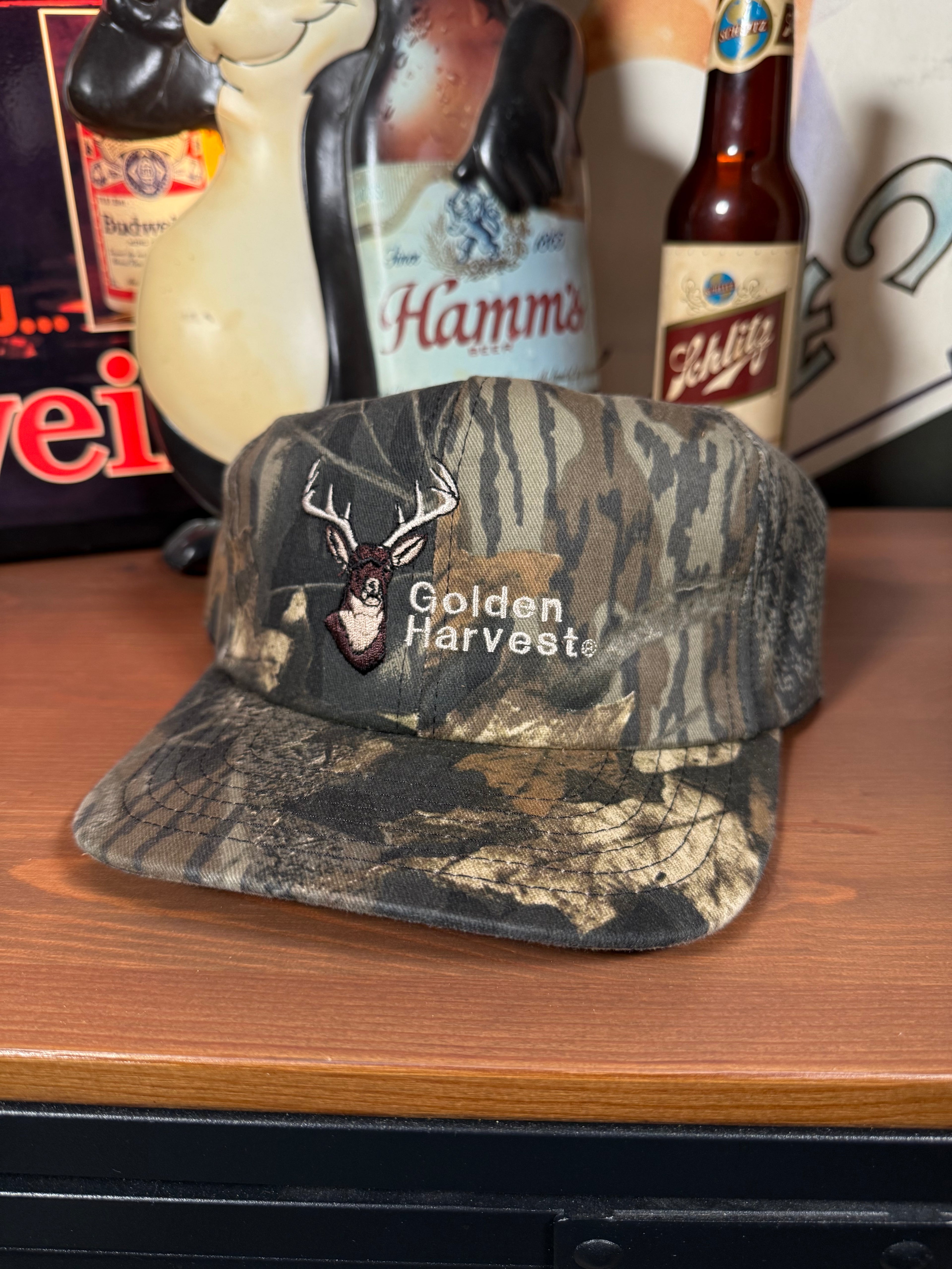 Vintage Golden Harvest Buck Camo Snapback Hat