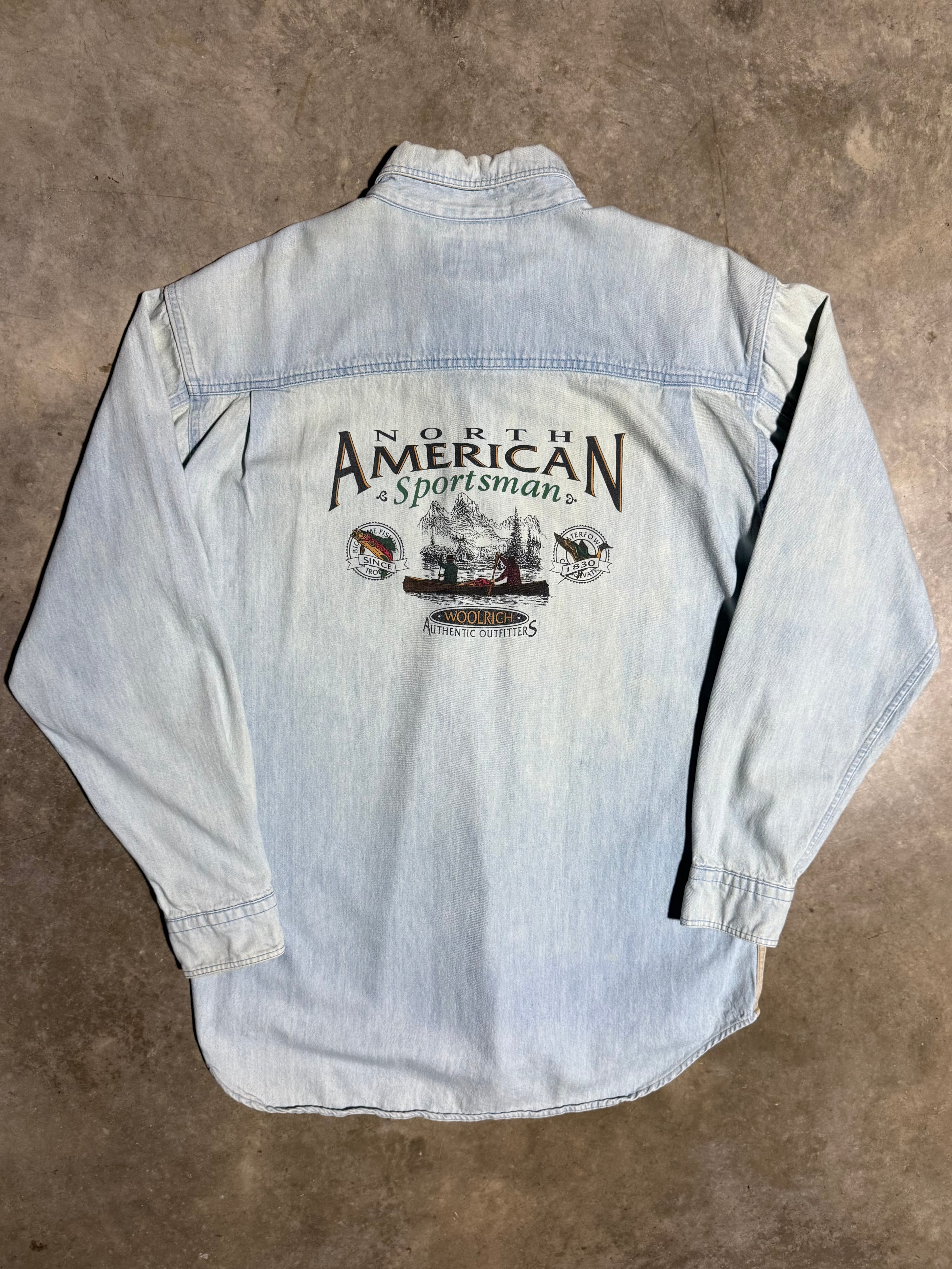 Vintage Woolrich Sportsman Denim Buttondown Shirt (L)