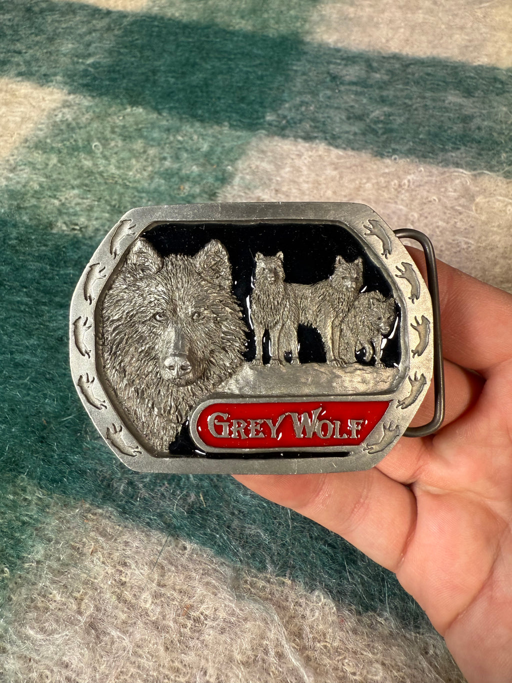 Vintage Grey Wolf Belt Buckle