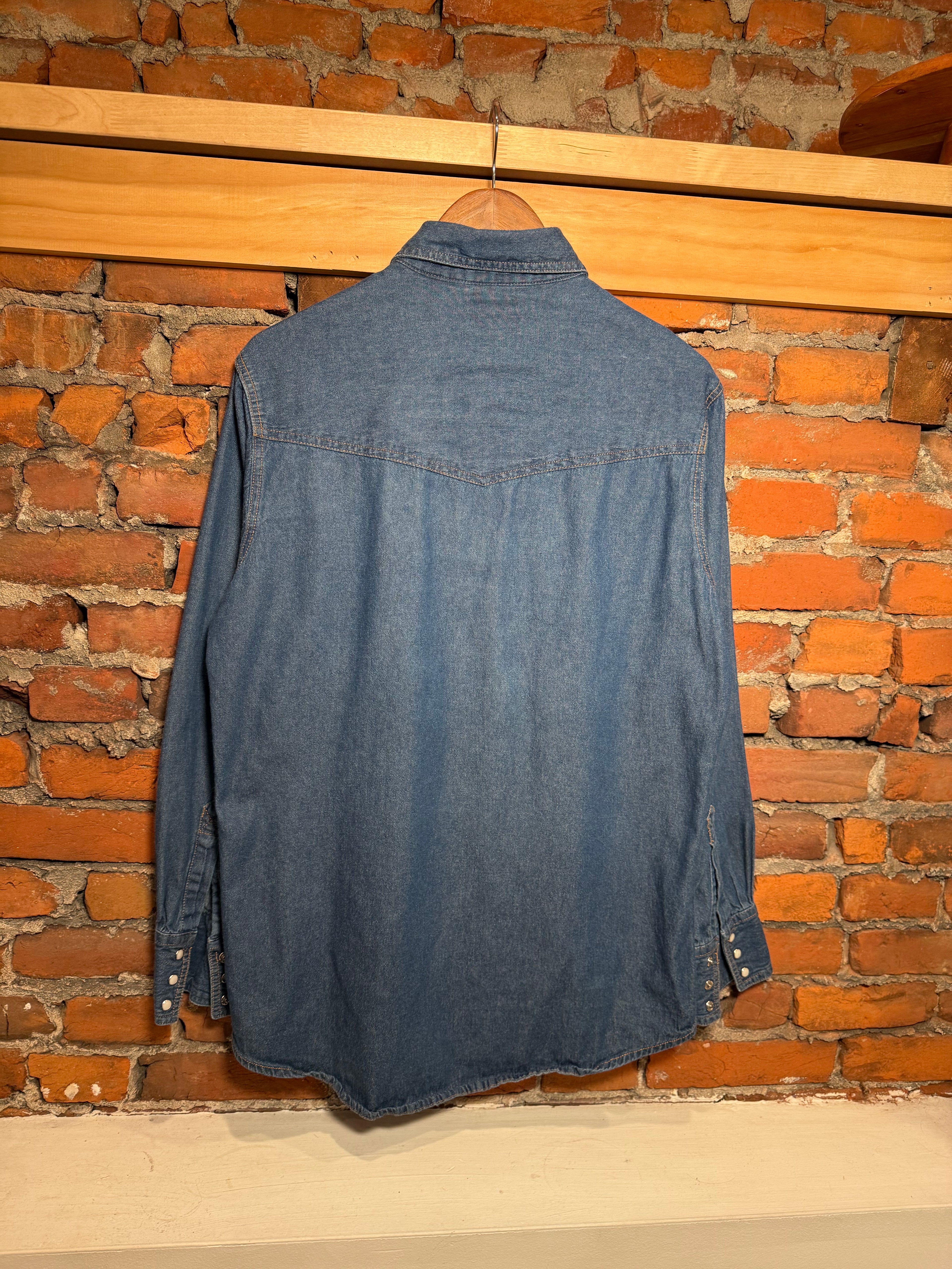 Vintage Plains Pearl Snap Denim Shirt (M)