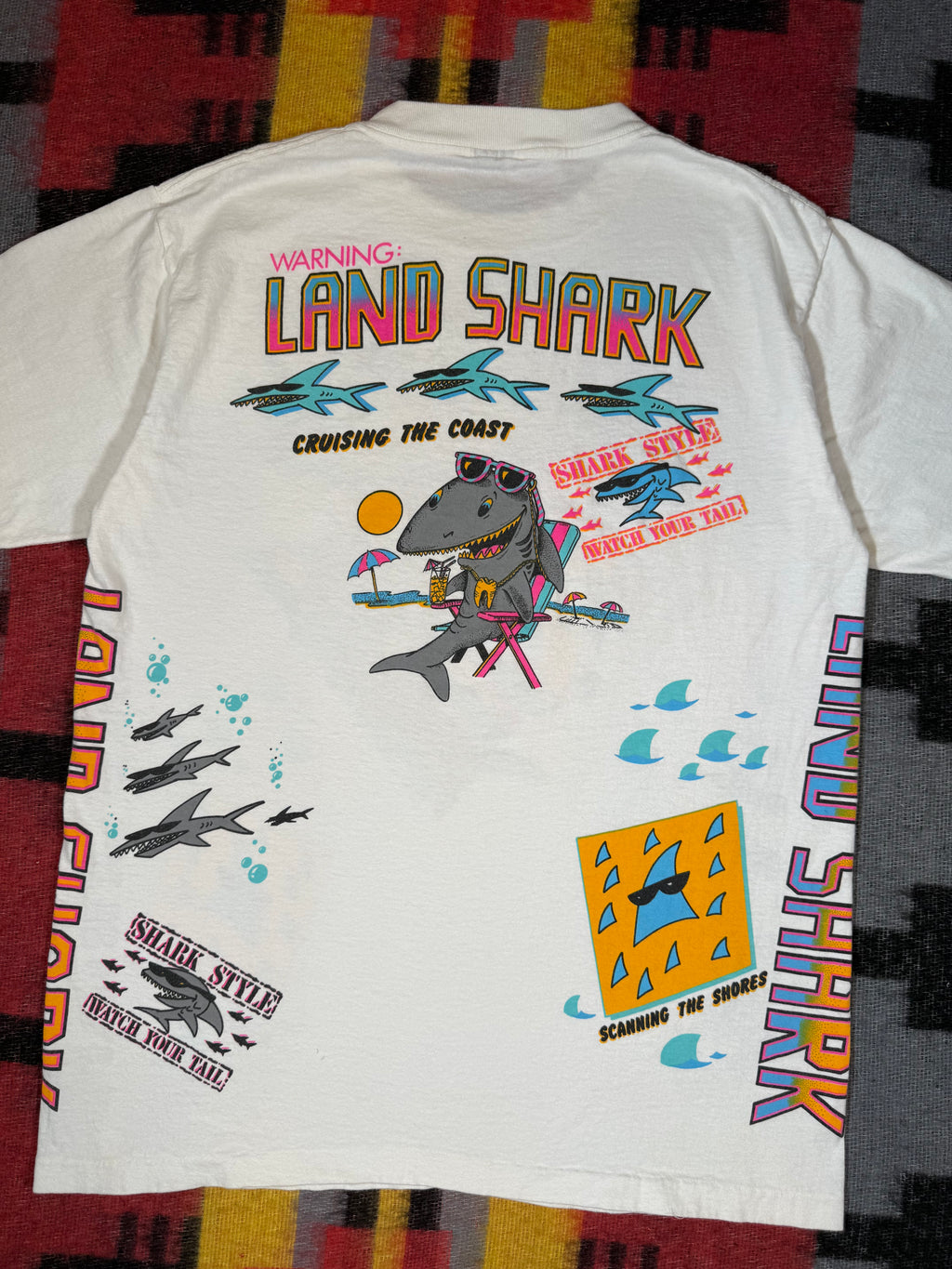 Vintage 90s Land Shark All Over Print (M/L)