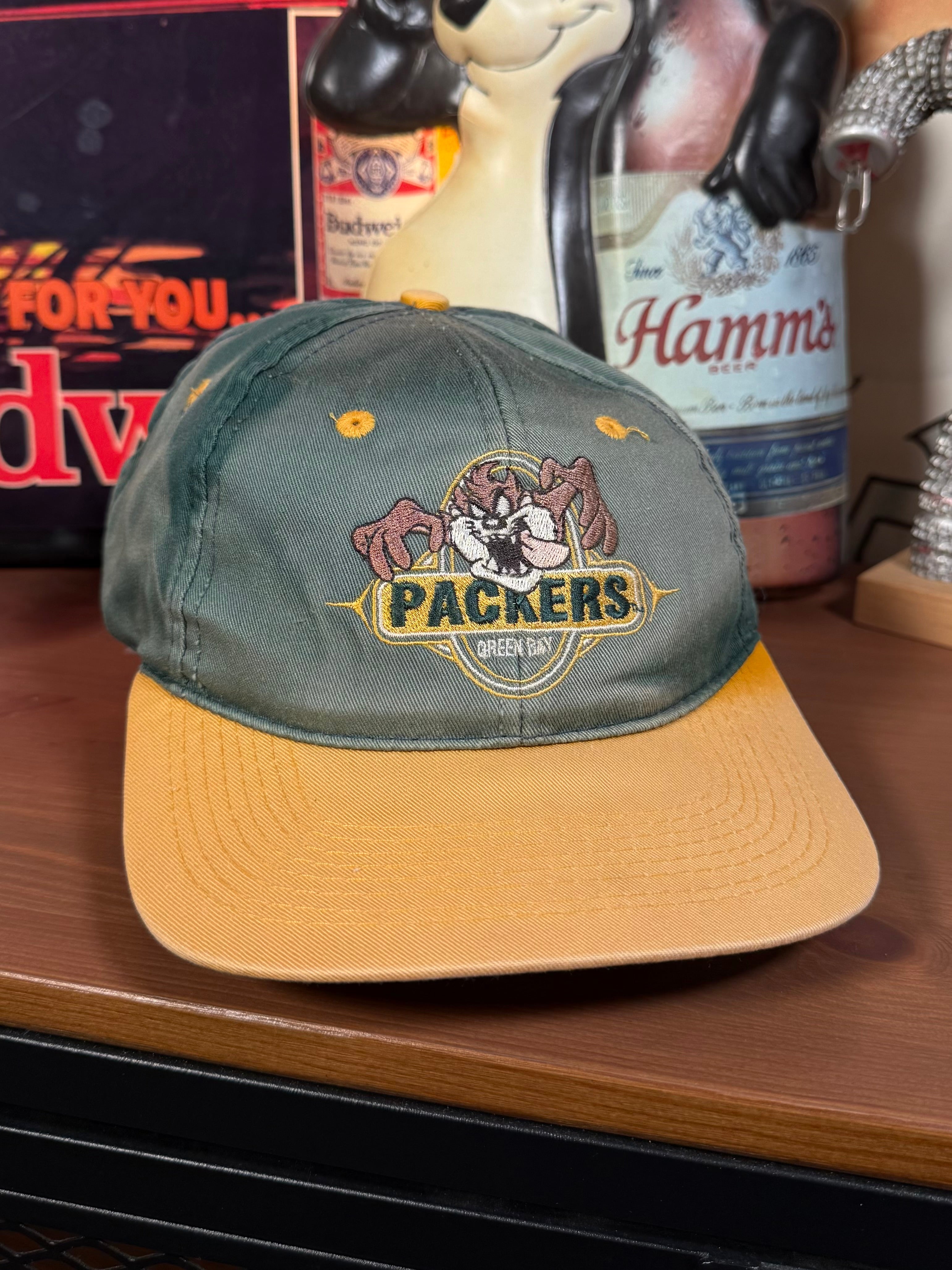 Vintage 90s Packers Taz Faded Snapback Hat