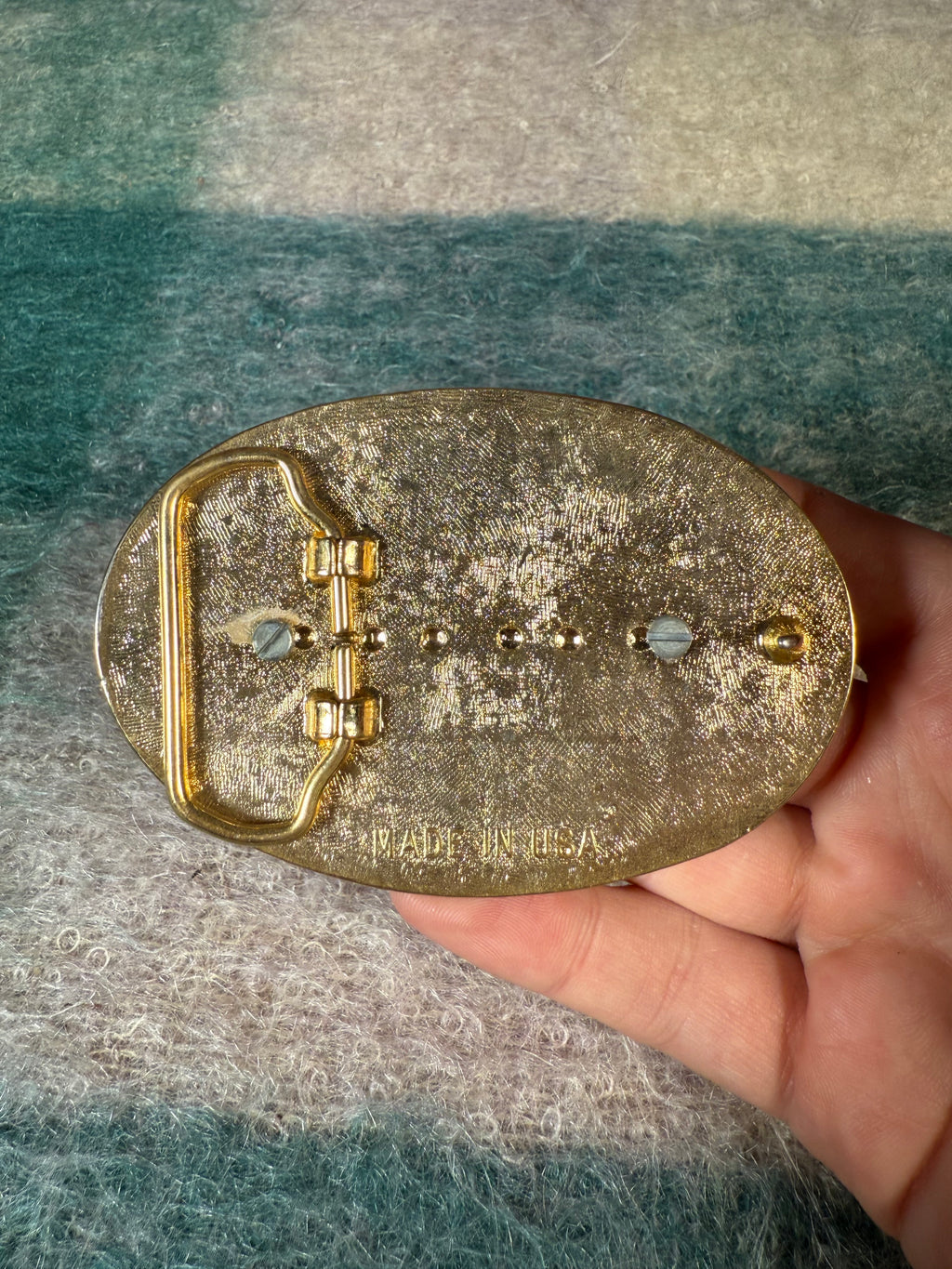 Vintage Stone Cross Belt Buckle