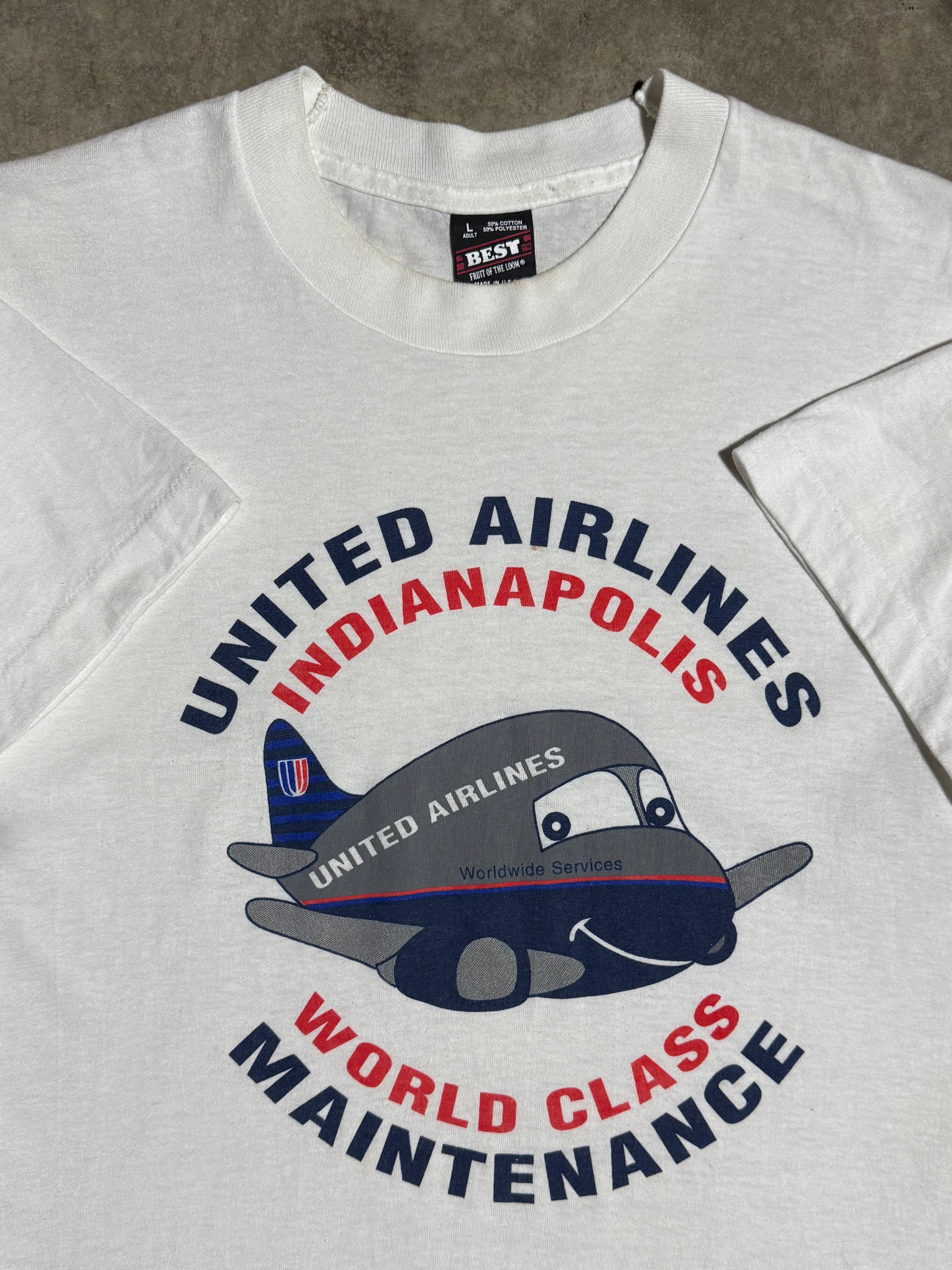 Vintage Early 90s United Airlines Indianapolis Tee (L)
