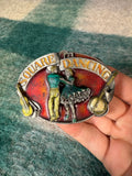 Vintage Square Dancing Belt Buckle