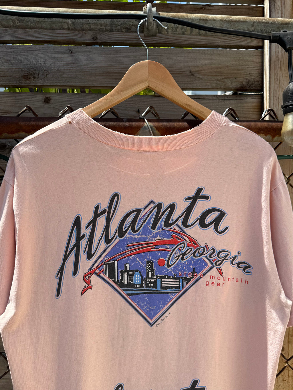 Vintage Distressed Javaman Coffee/Atlanta Georgia Mountain Gear Test Print Shirt (L/XL)
