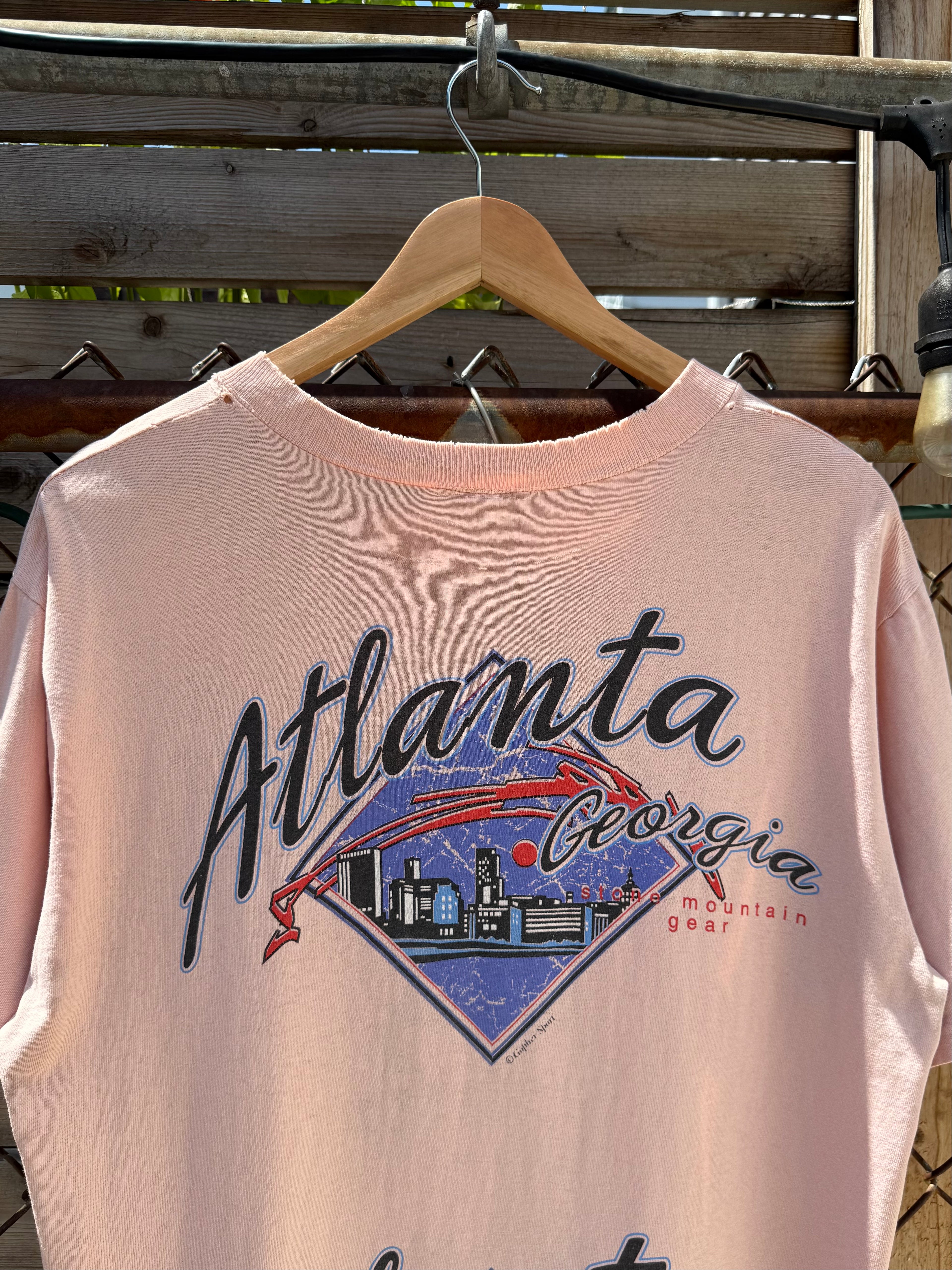 Vintage Distressed Javaman Coffee/Atlanta Georgia Mountain Gear Test Print Shirt (L/XL)