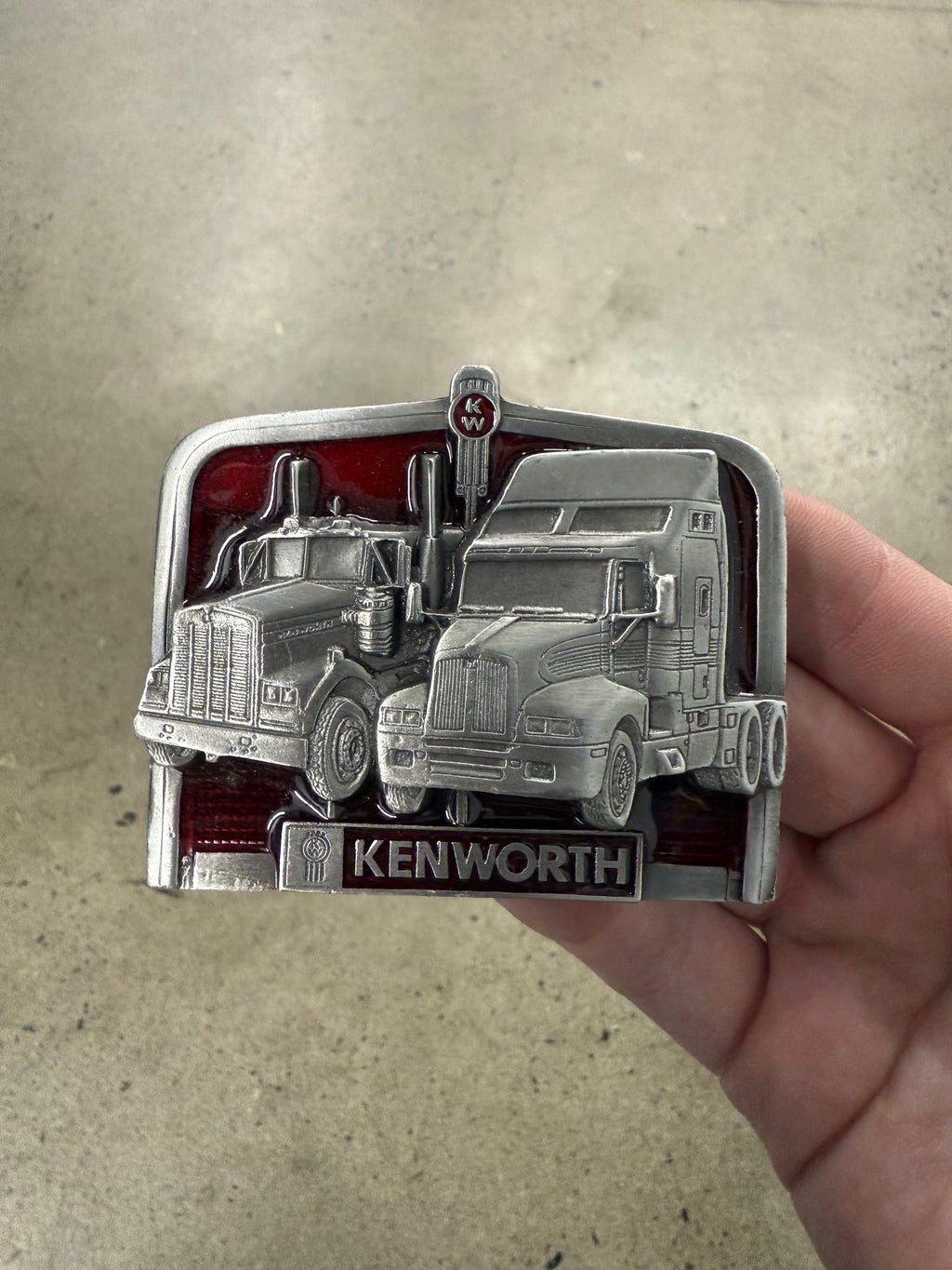 Vintage Kenworth Tractor Trailers Belt Buckle