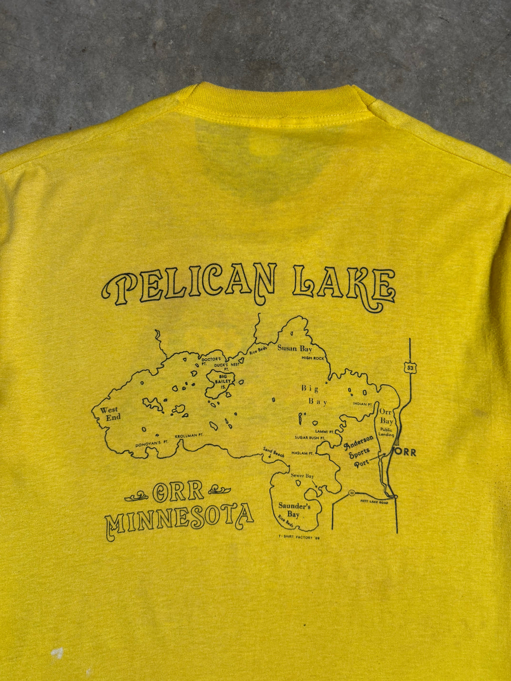 Vintage 1989 Giant Blue Gill Pelican Lake Double Sided Tee (L)