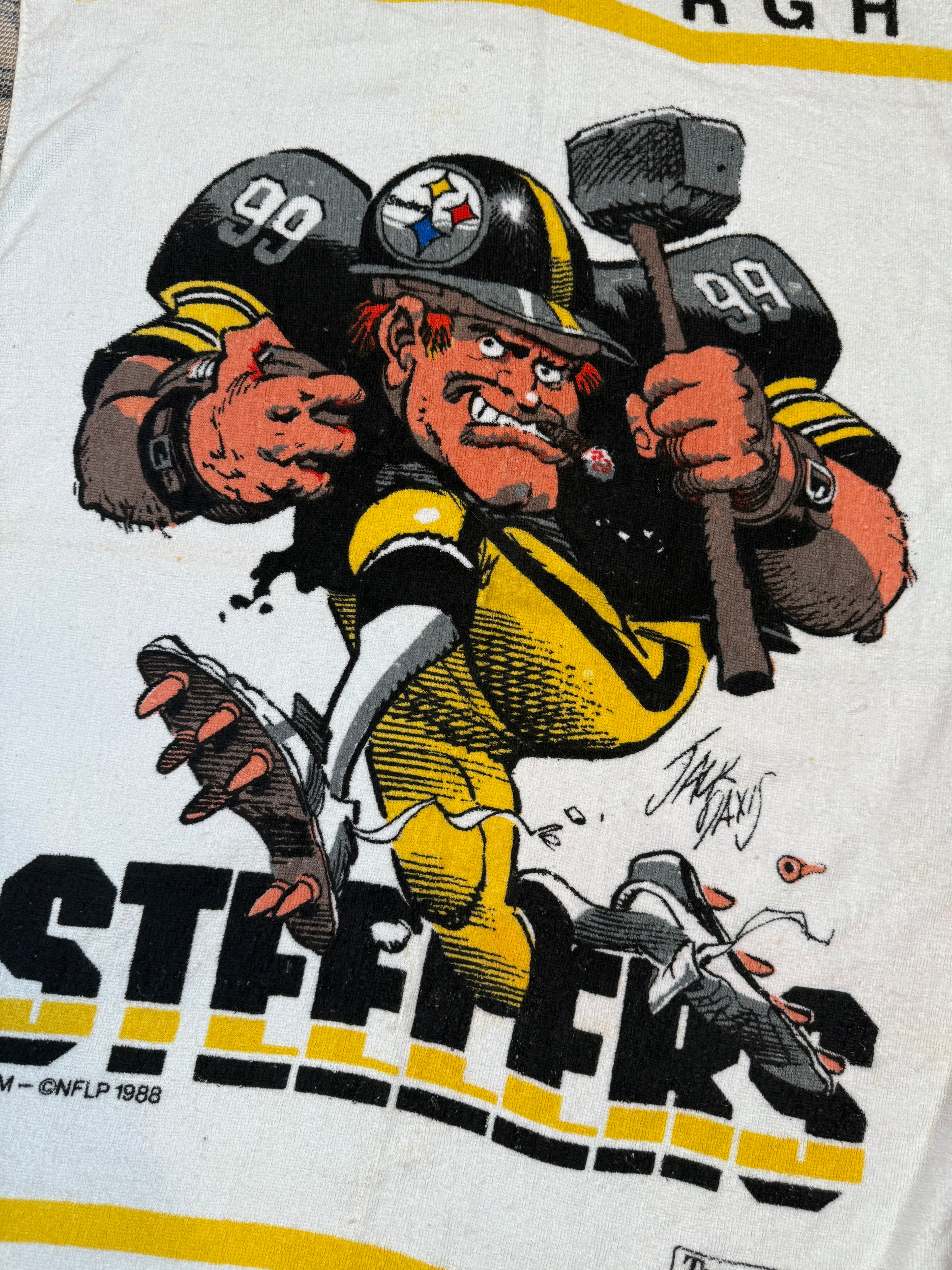 Vintage 1988 Jack Davis Pittsburgh Steelers Towel