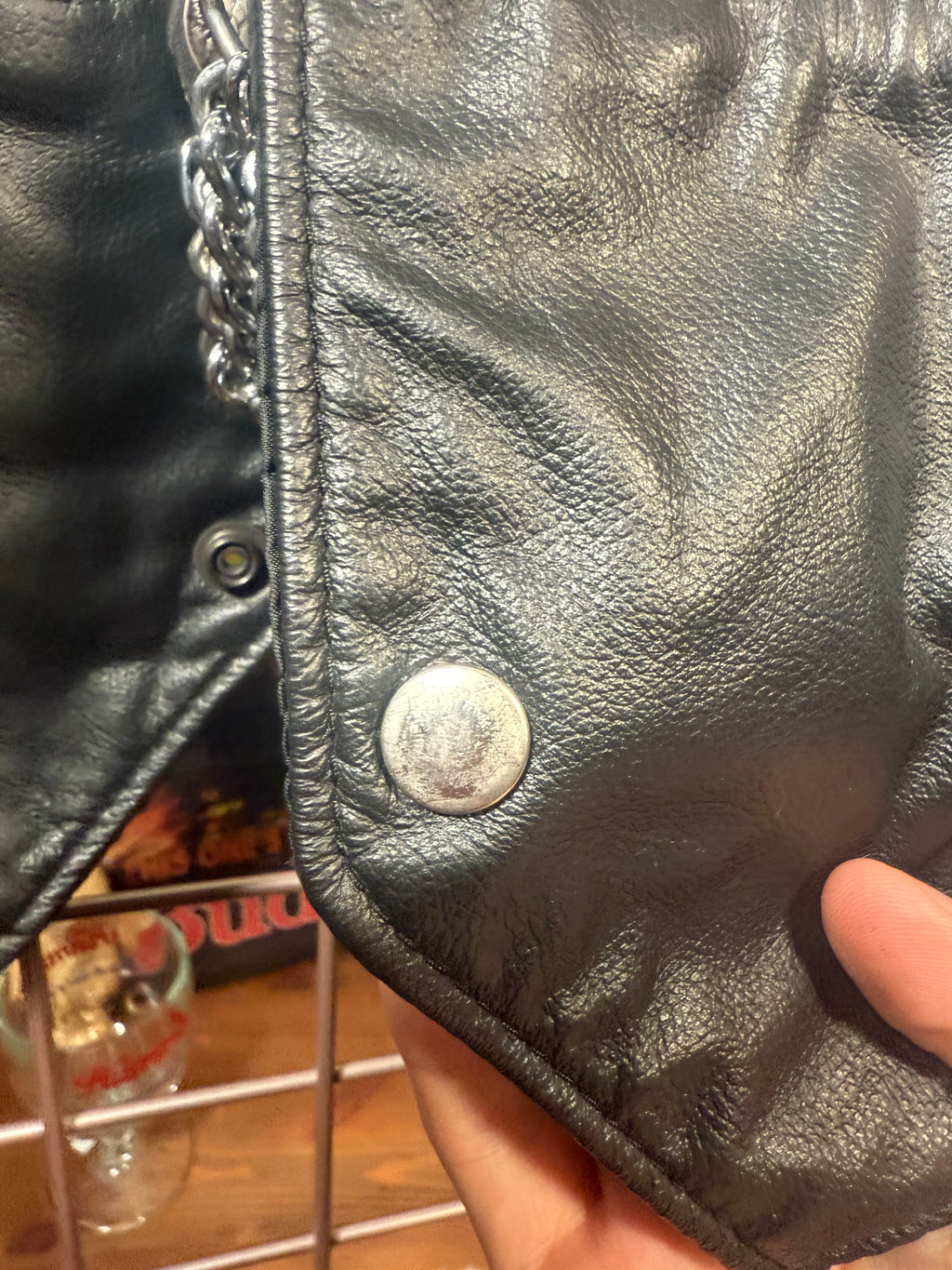 Leather & Grace Jesus Leather Vest (L)
