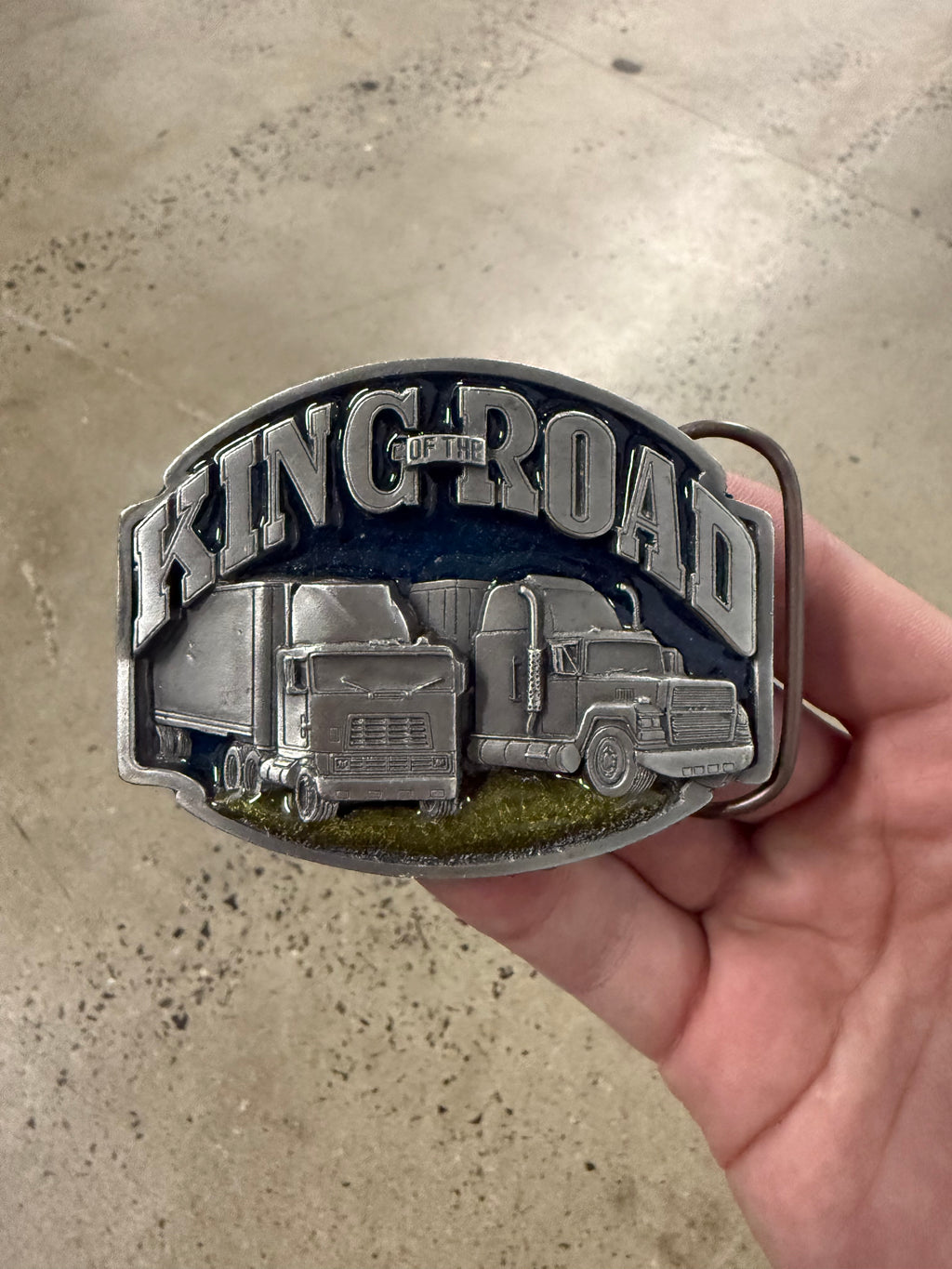 Vintage King of the Road Trucker Belt Buckle