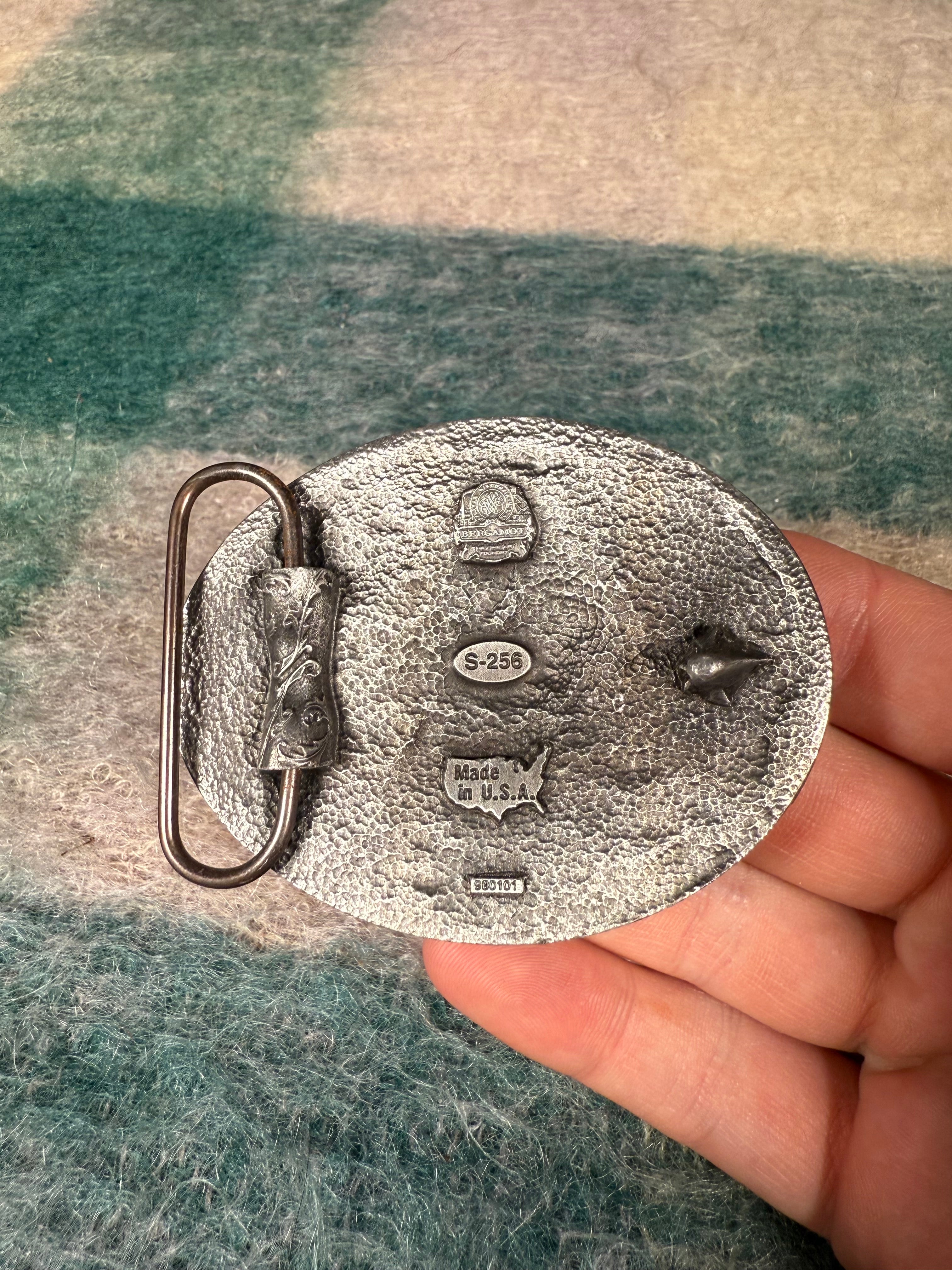 Vintage Howling Wolf Western Pattern Belt Buckle