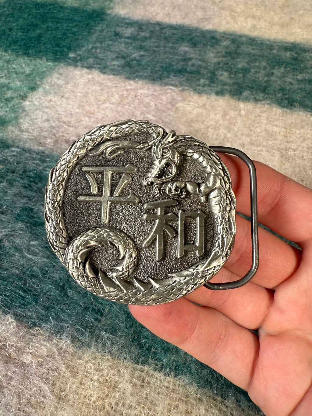 Vintage 2000 Dragon Peace Belt Buckle