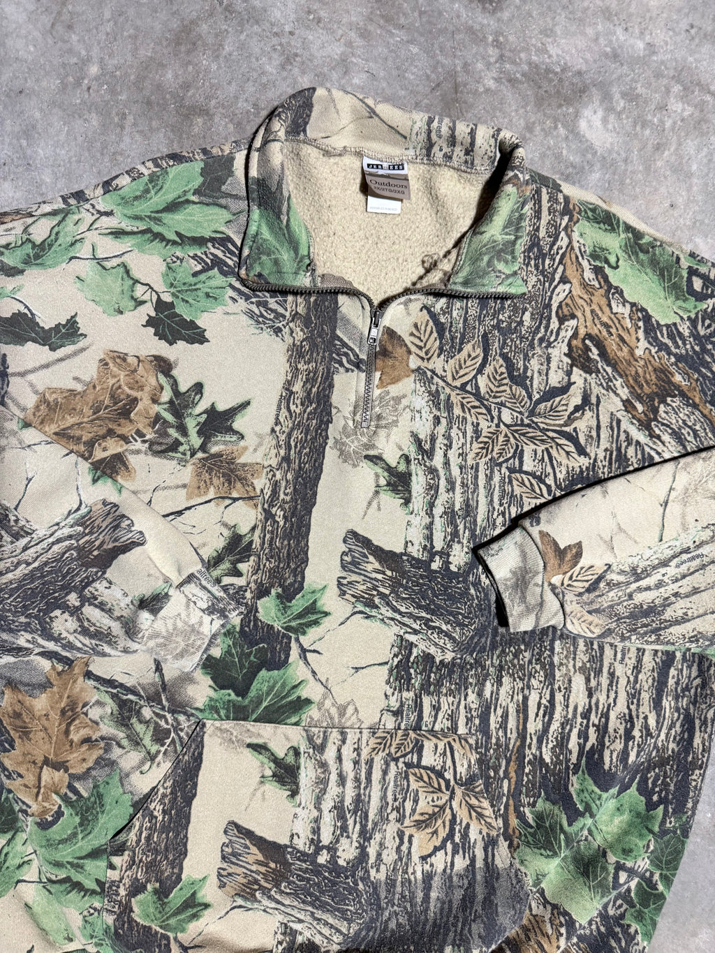 Vintage Jerzees Outdoors Camo Quarterzip Sweatshirt (2XL)
