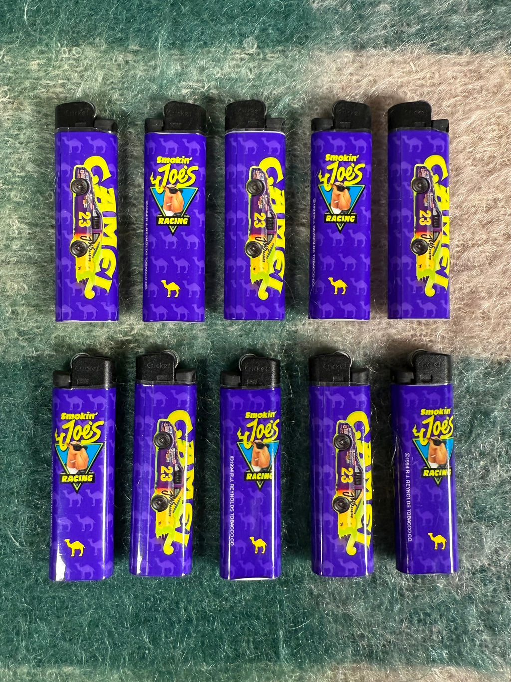 Lot of 10 Camel Cigs Racing Lighters (Need Fluid/Dont Light)