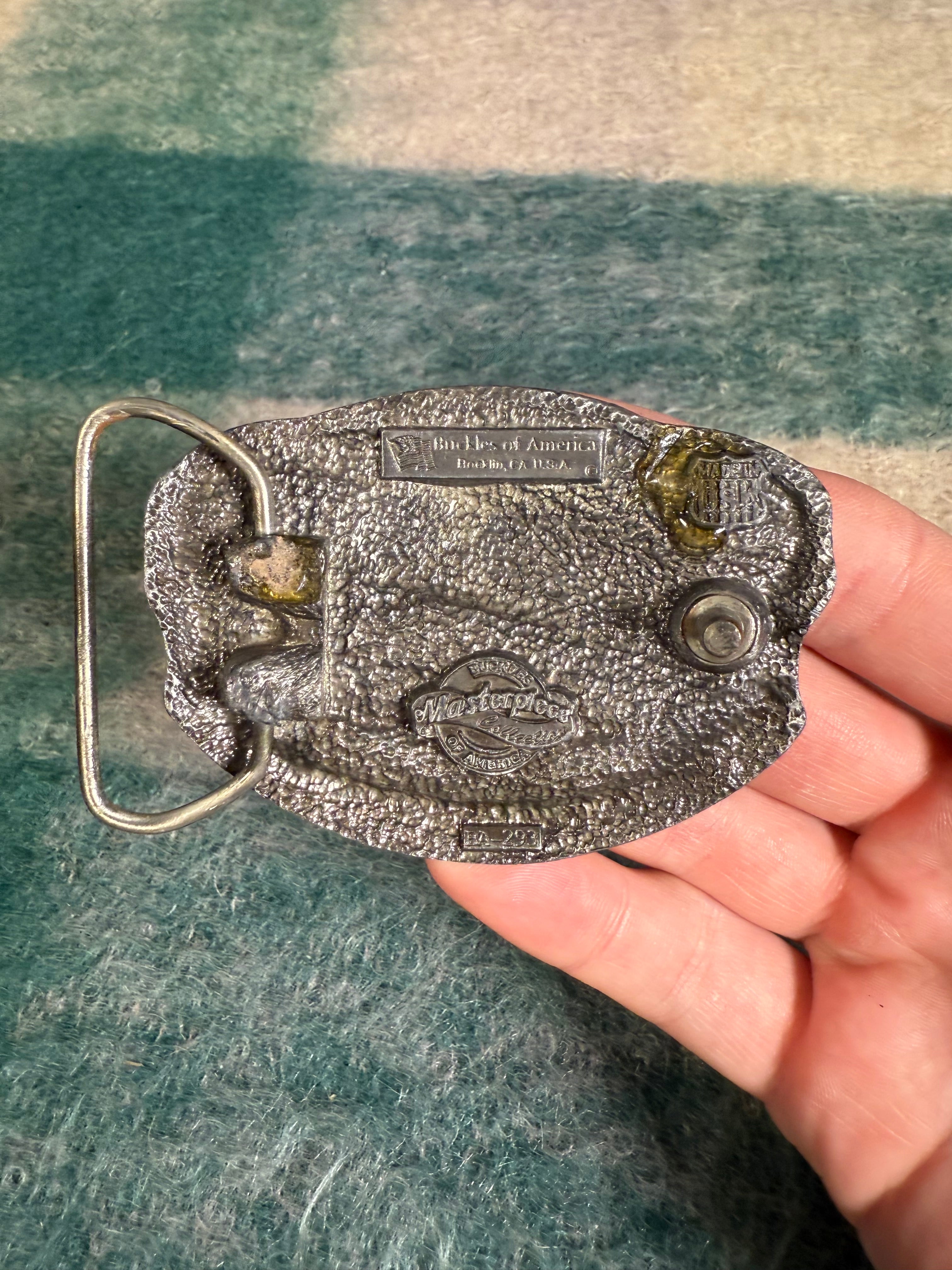 Vintage Id Rather Be Fishing Belt Buckle