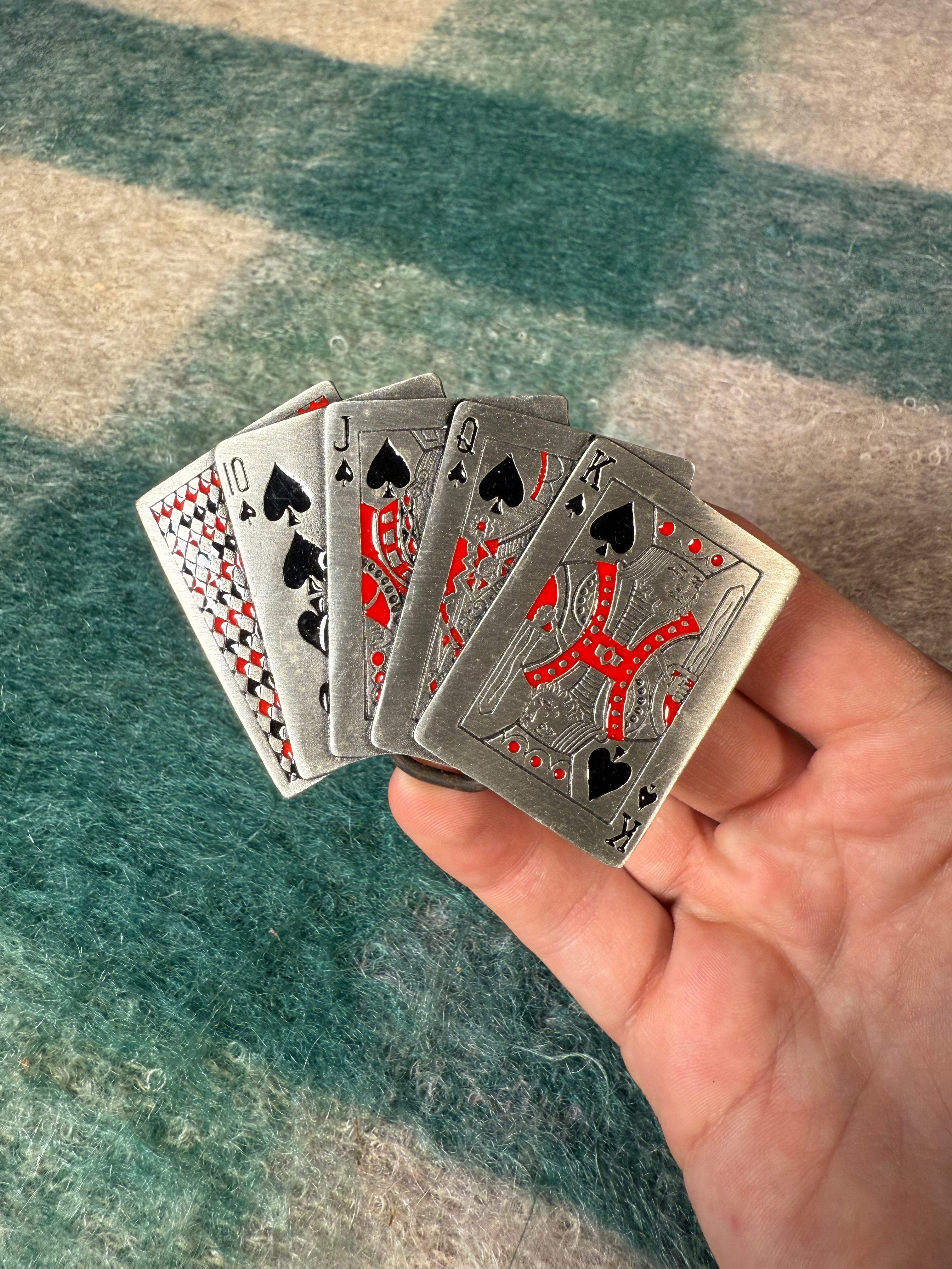Vintage Playing Cards Belt Buckle