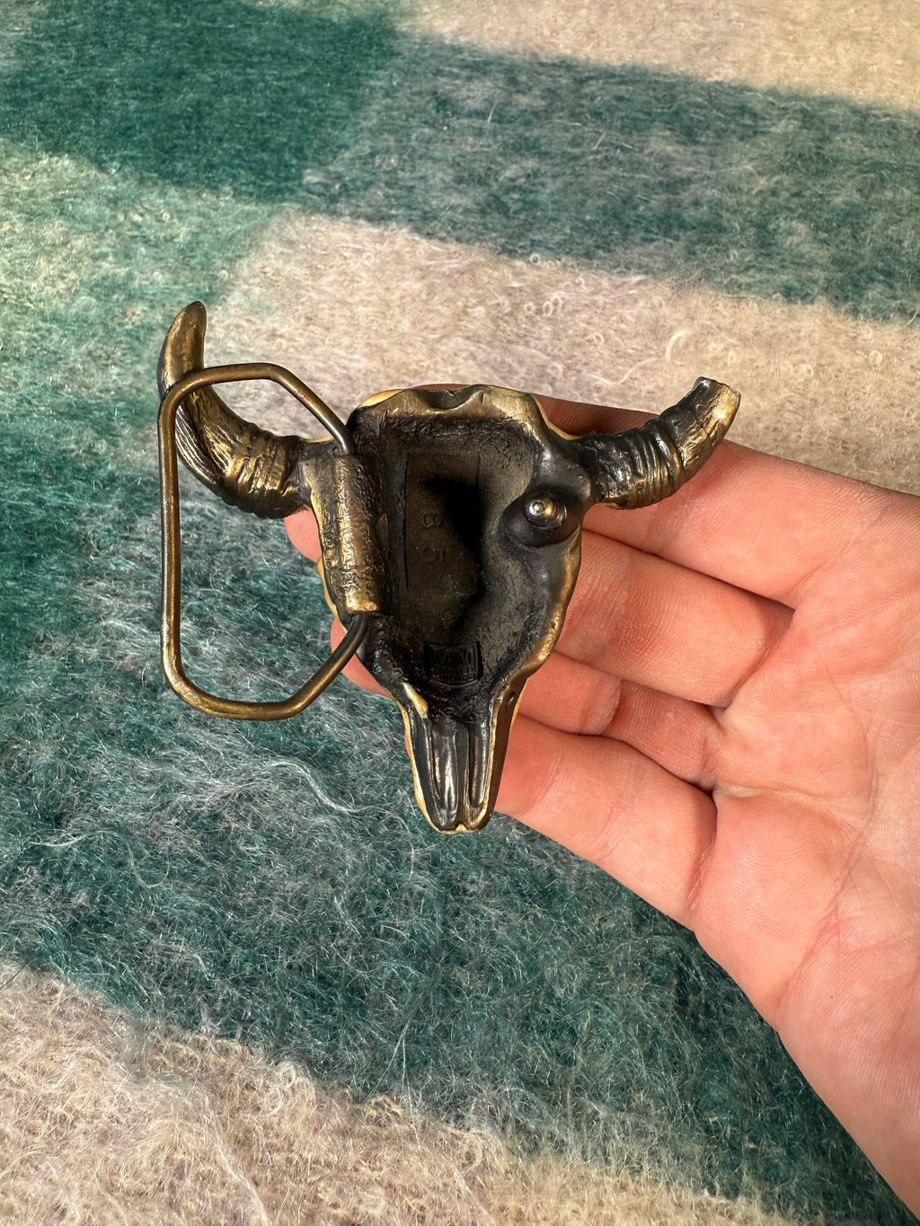 Vintage Cow Skull 3D Belt Buckle