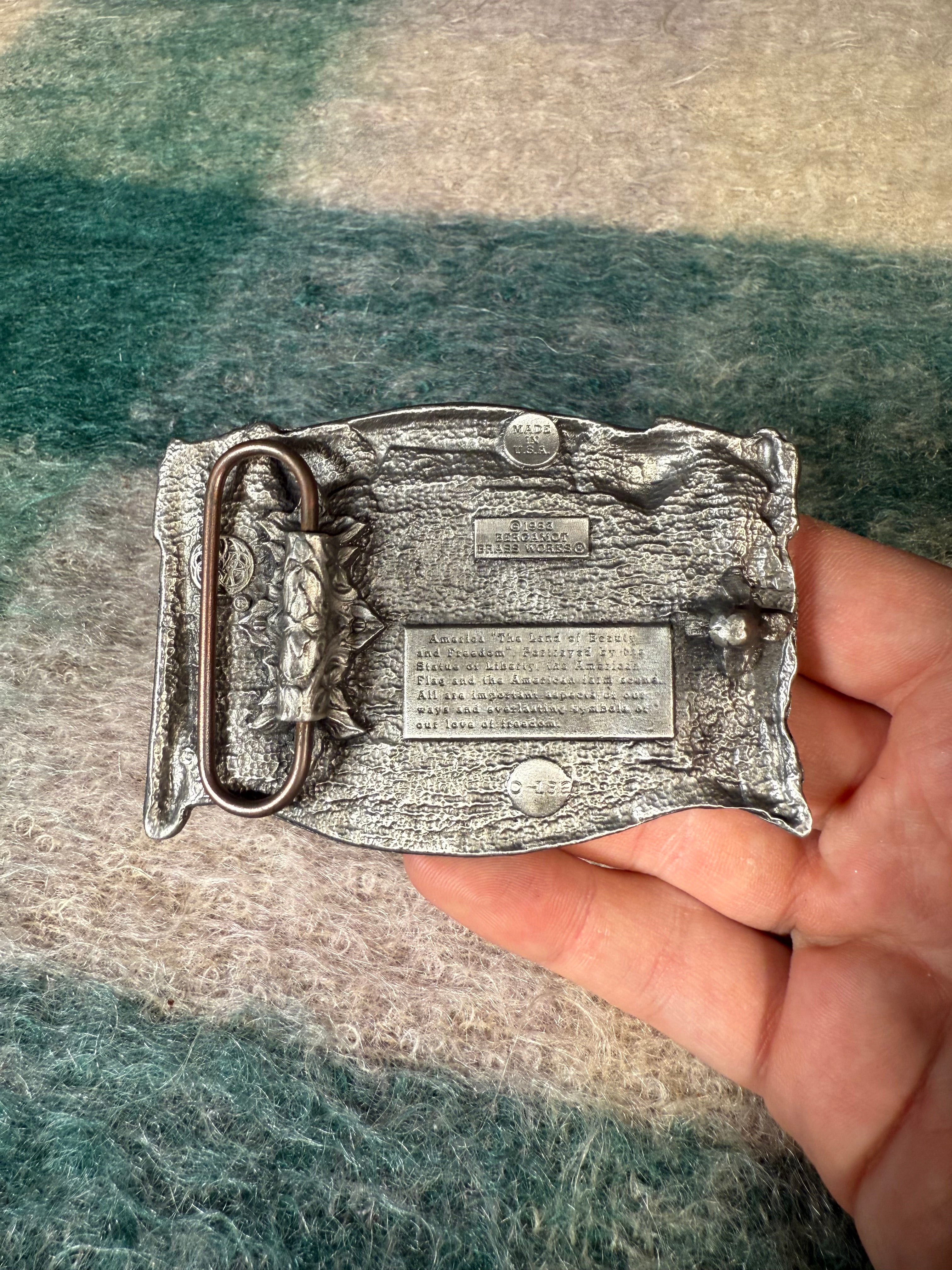 Vintage America The Beautiful Landscape Belt Buckle