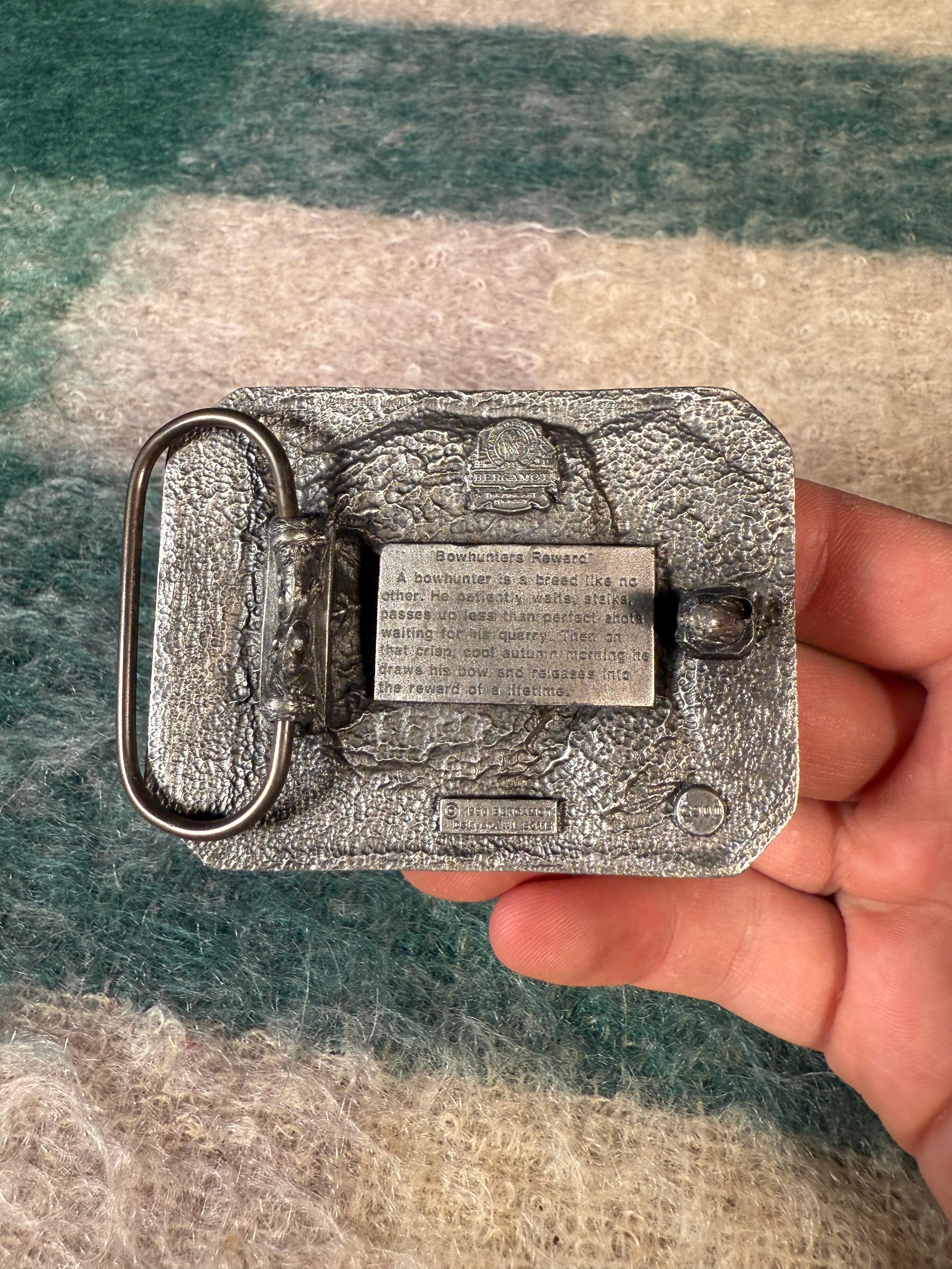 Vintage Buck Bowhunter Belt Buckle
