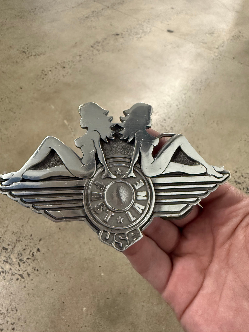 Y2K Fast Lane USA Belt Buckle